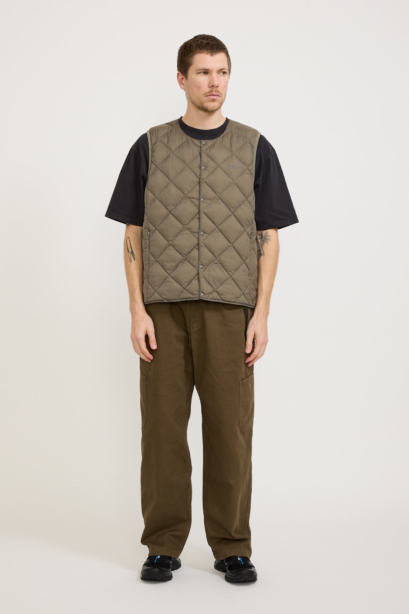 Gramicci | Gramicci x Taion Inner Down Vest Stone Grey | Maplestore