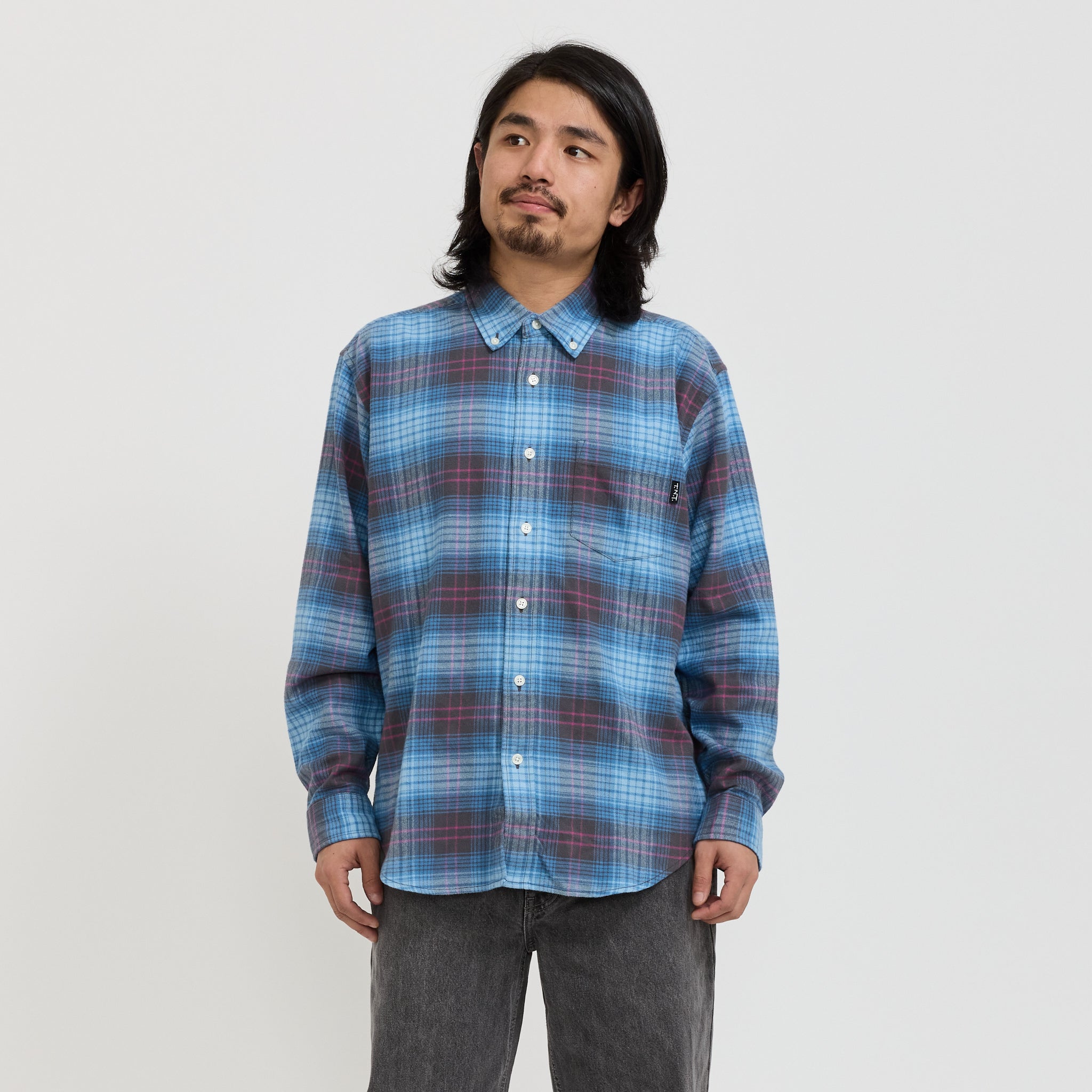 Flannel Check Shirt Blue