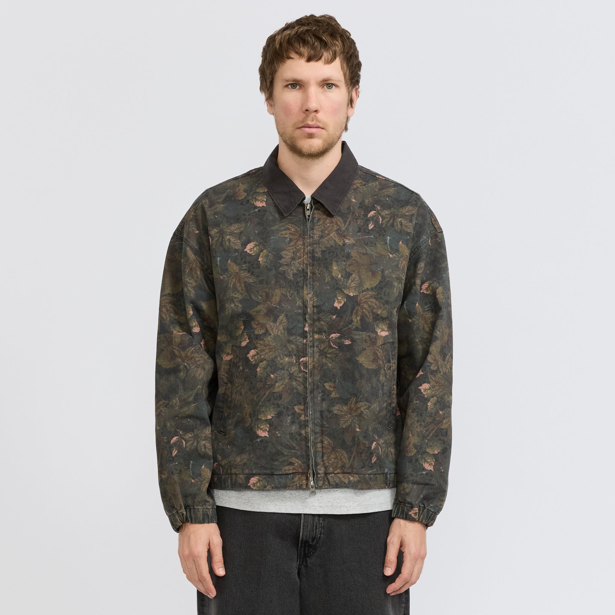 Denim Blouson Jacket Flower