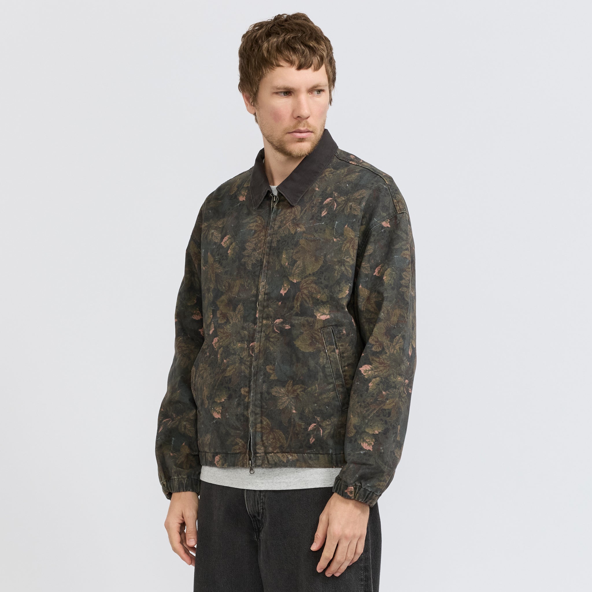 Denim Blouson Jacket Flower