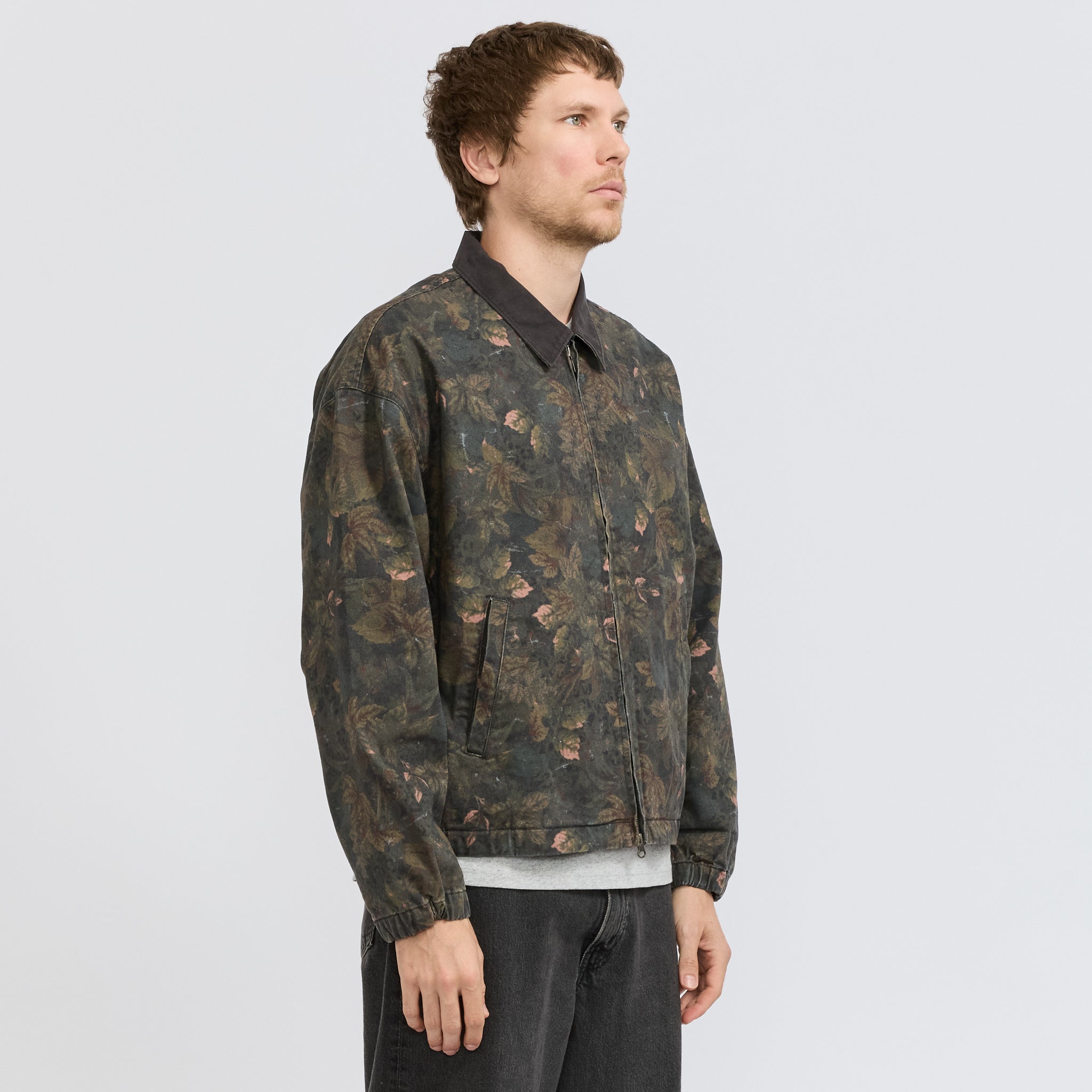 Denim Blouson Jacket Flower