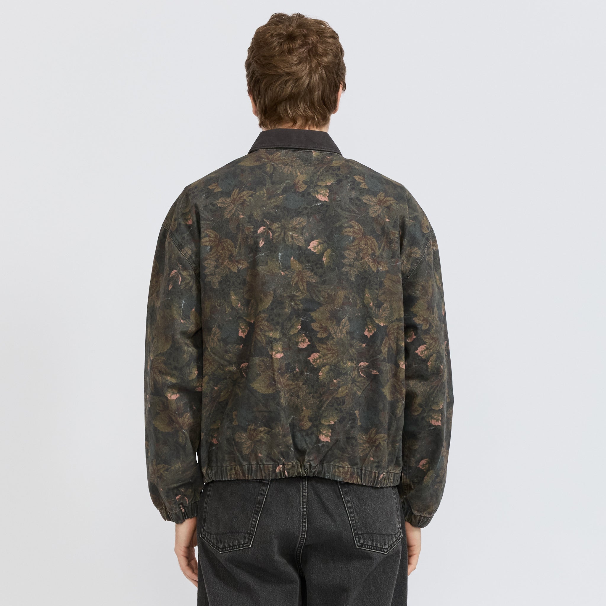 Denim Blouson Jacket Flower