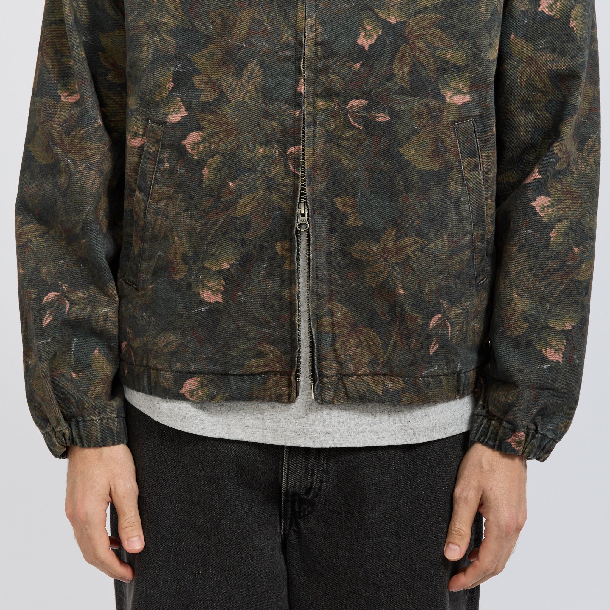 Denim Blouson Jacket Flower