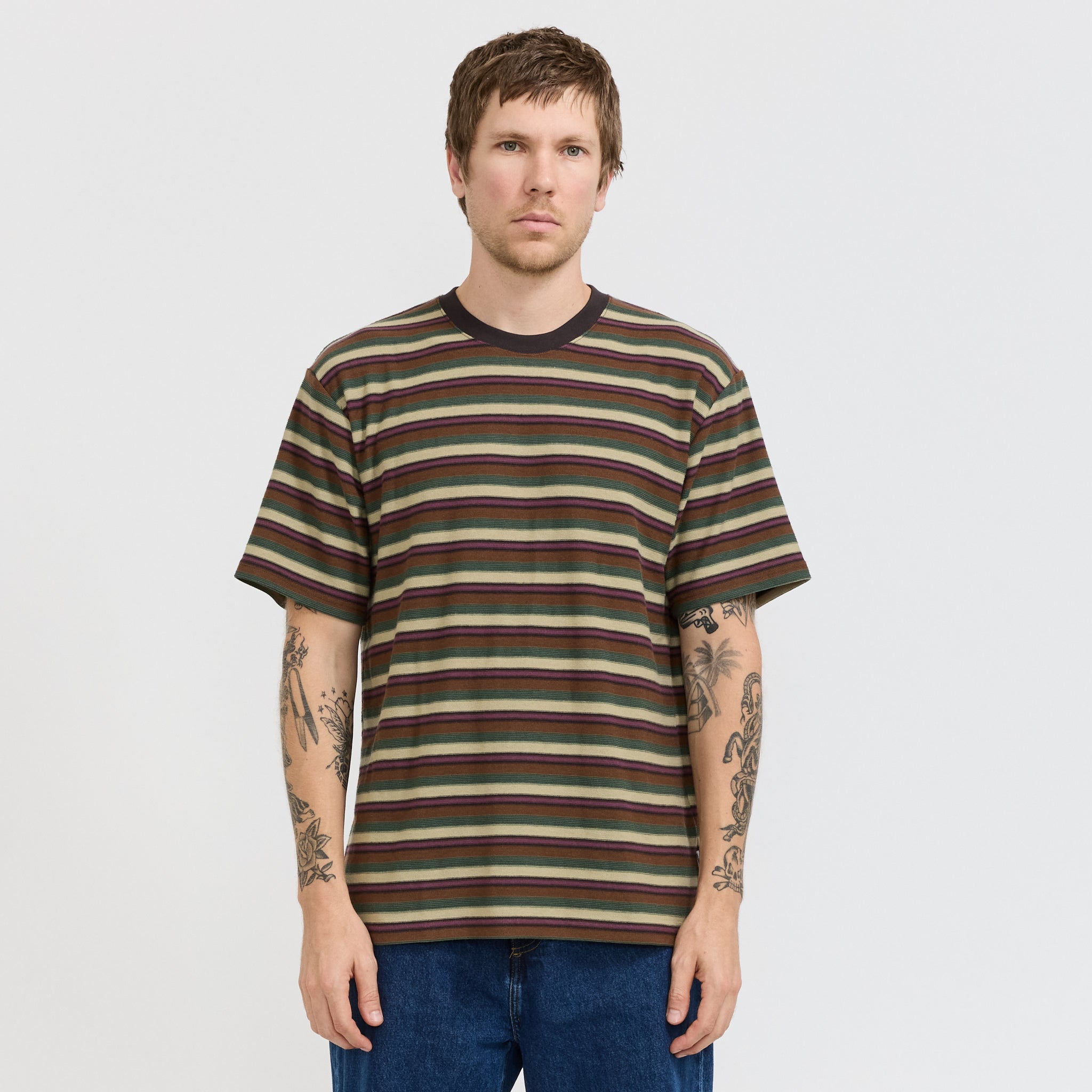 Inside Out Stripe Tee Dusty Pink