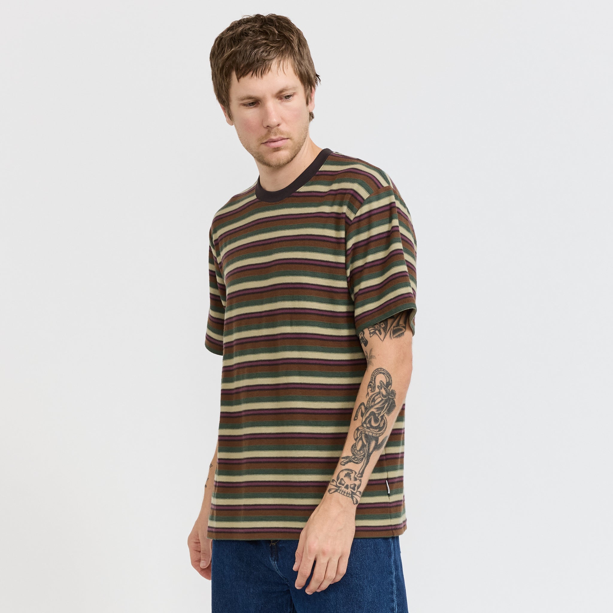 Inside Out Stripe Tee Dusty Pink