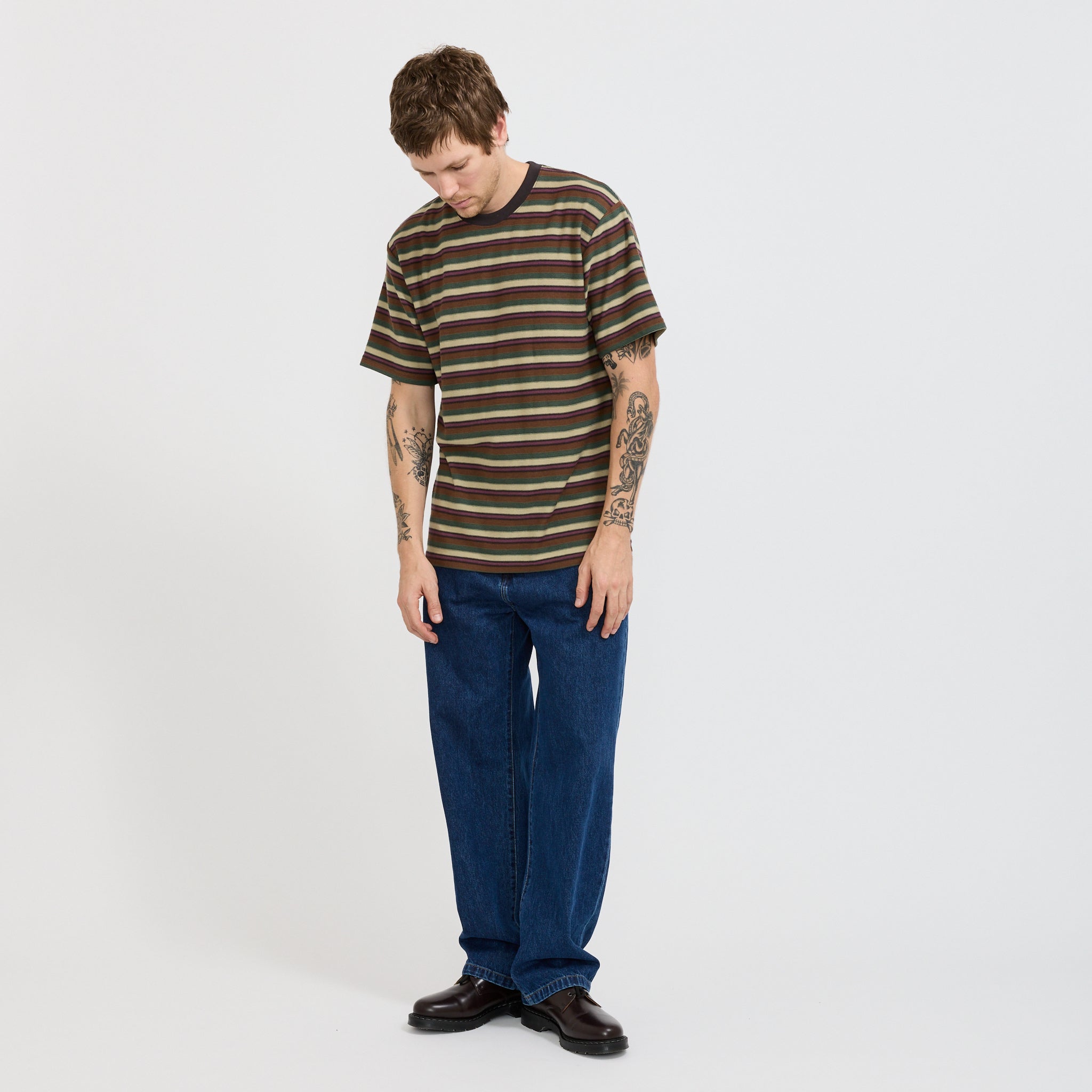 Inside Out Stripe Tee Dusty Pink