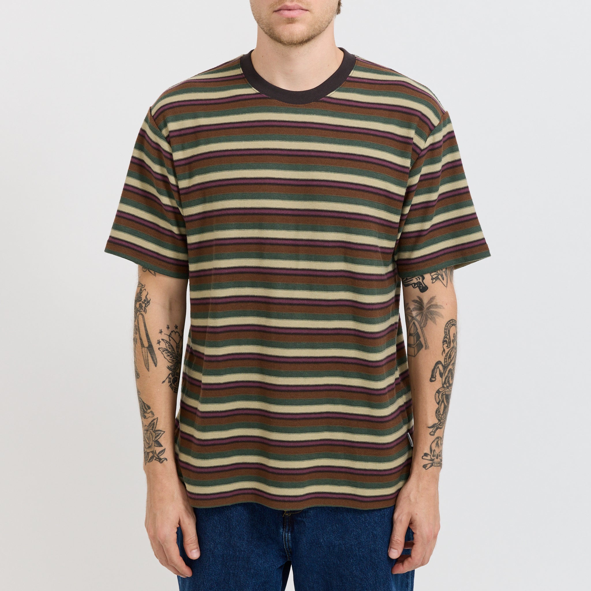 Inside Out Stripe Tee Dusty Pink