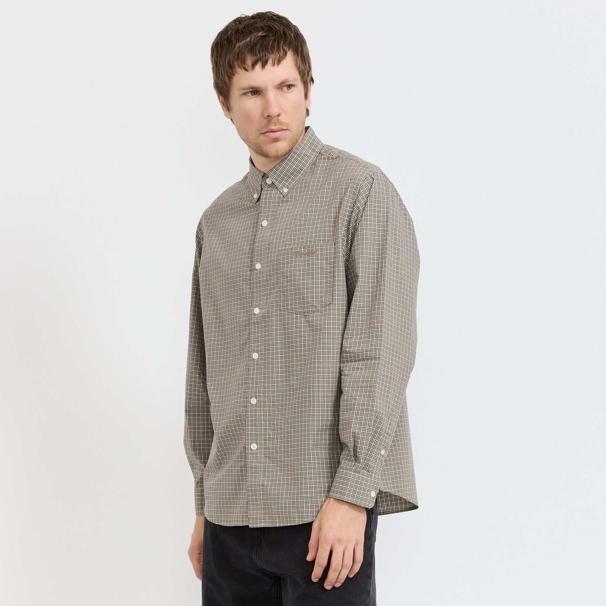 Lightweight Plaid Shirt Beige