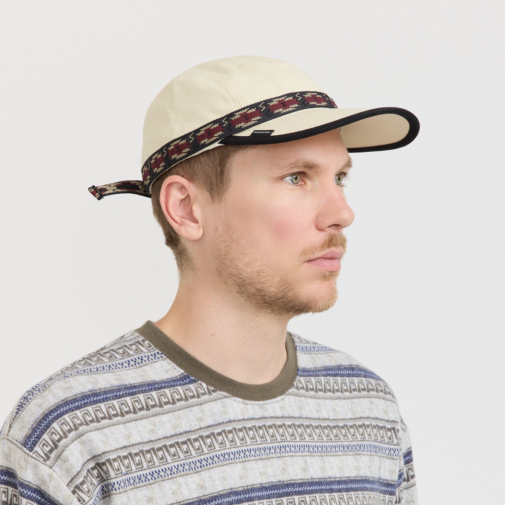 Long Bill Strap Cap Ivory