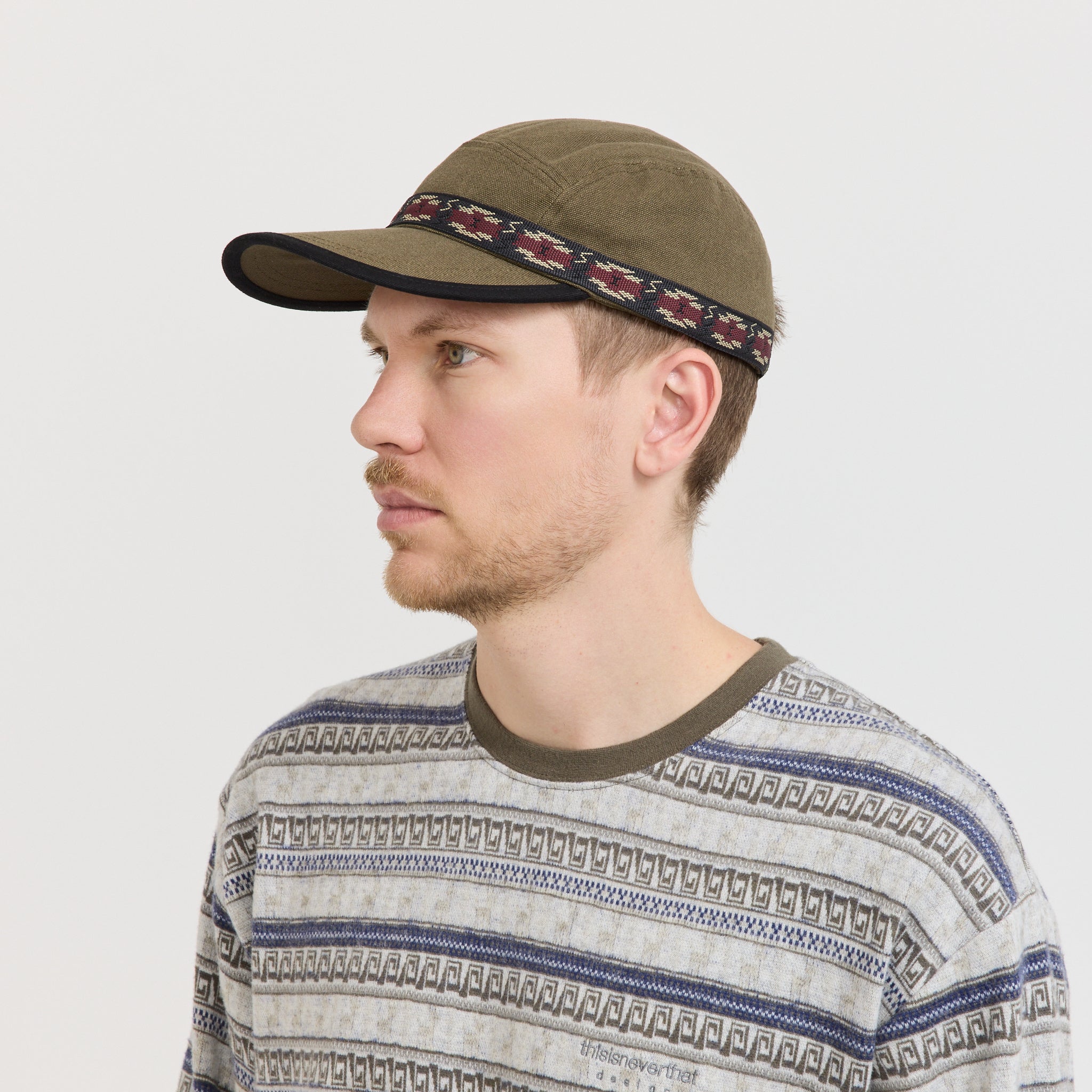 Long Bill Strap Cap Khaki