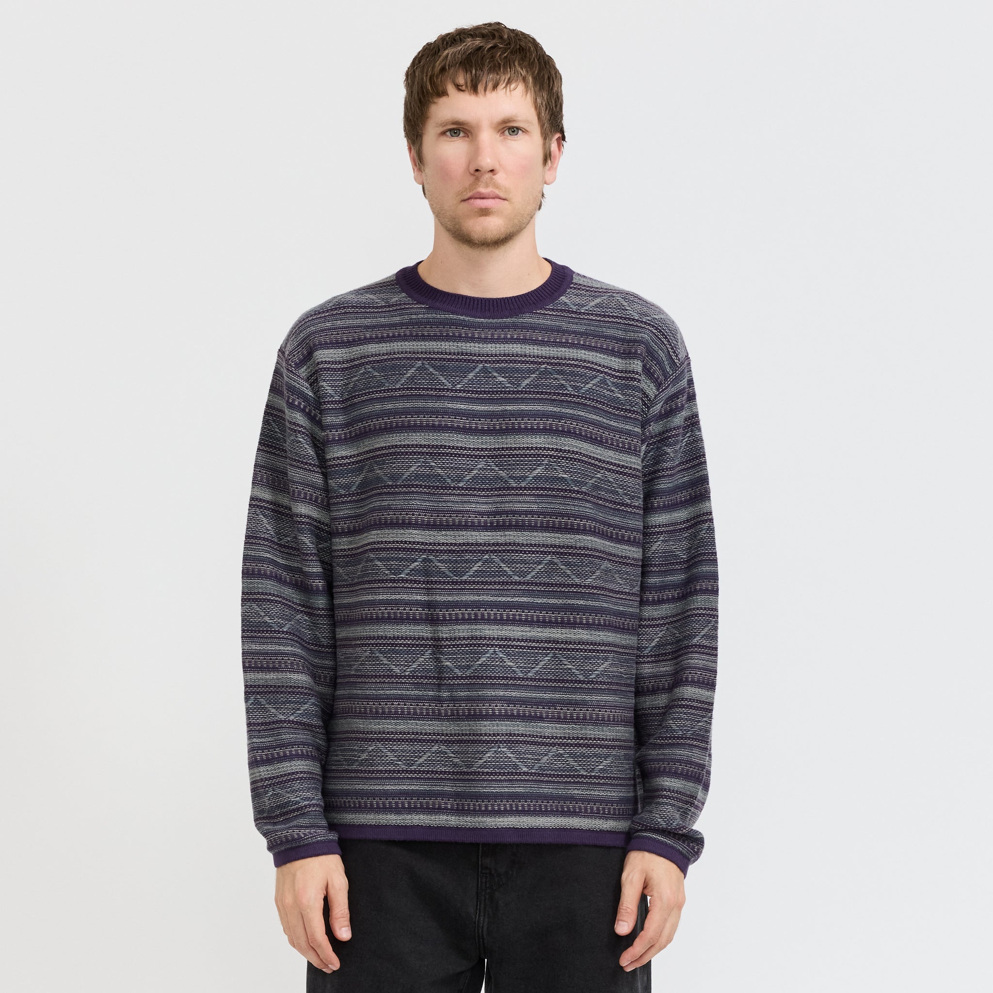 thisisneverthat | Pattern Knit Crew Dark Purple | Maplestore