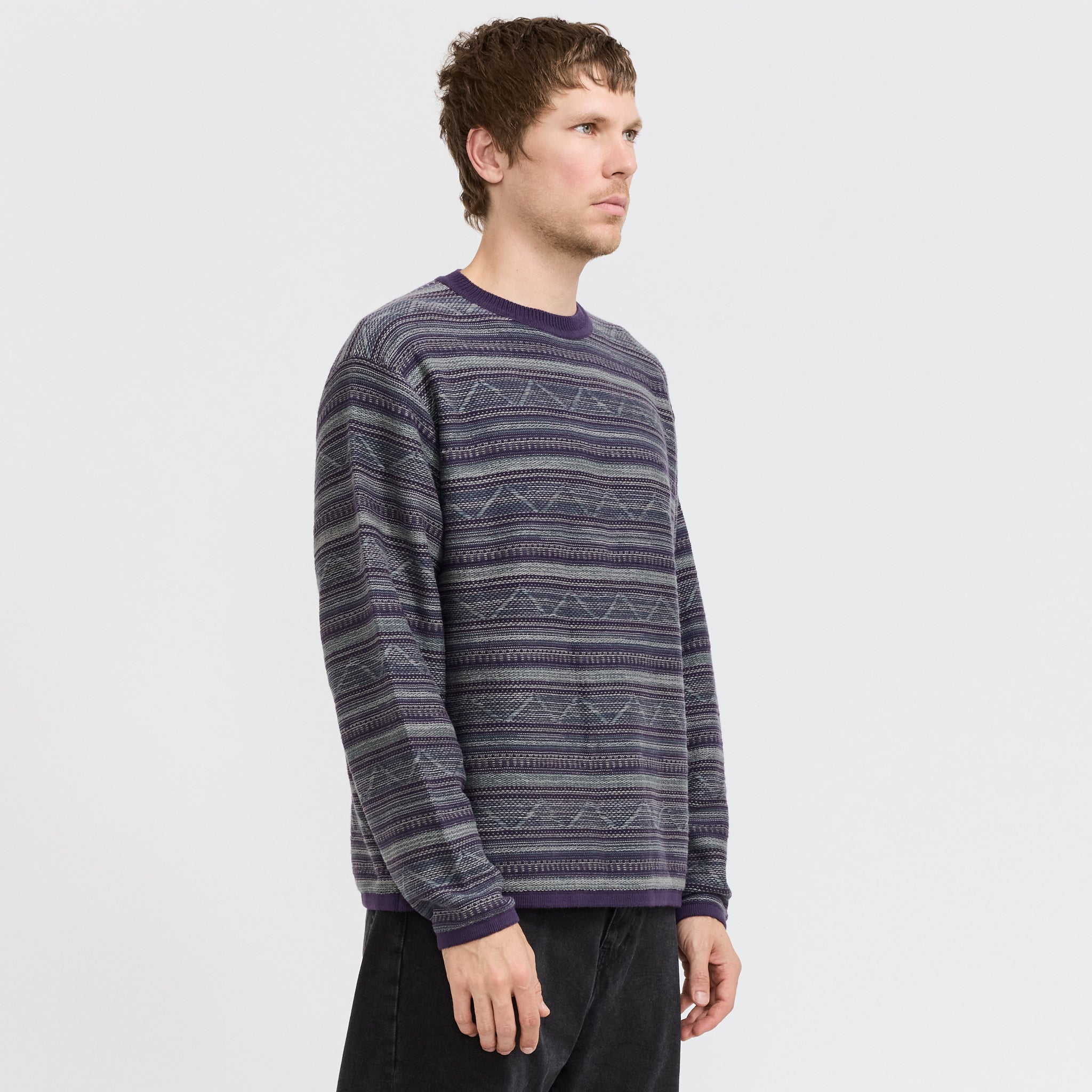 thisisneverthat | Pattern Knit Crew Dark Purple | Maplestore