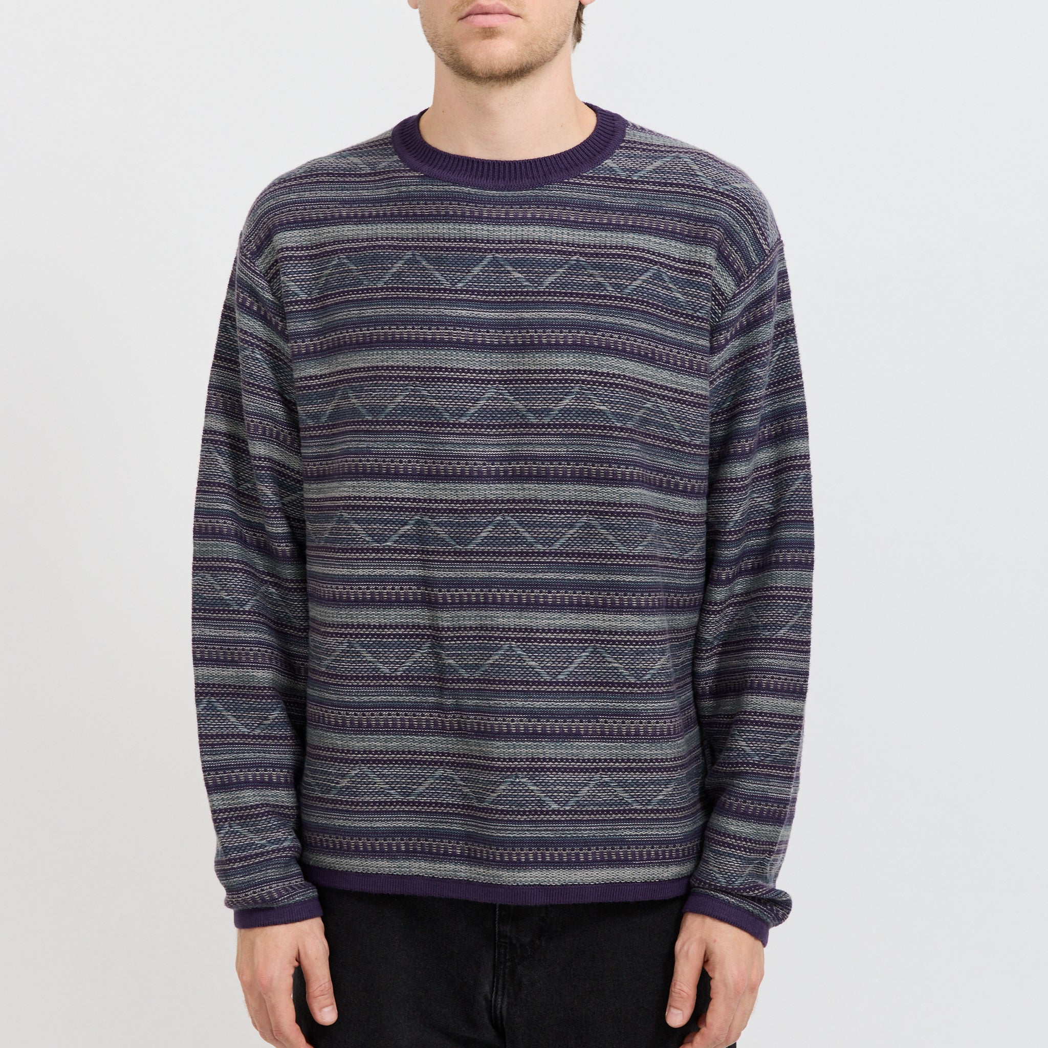 thisisneverthat | Pattern Knit Crew Dark Purple | Maplestore