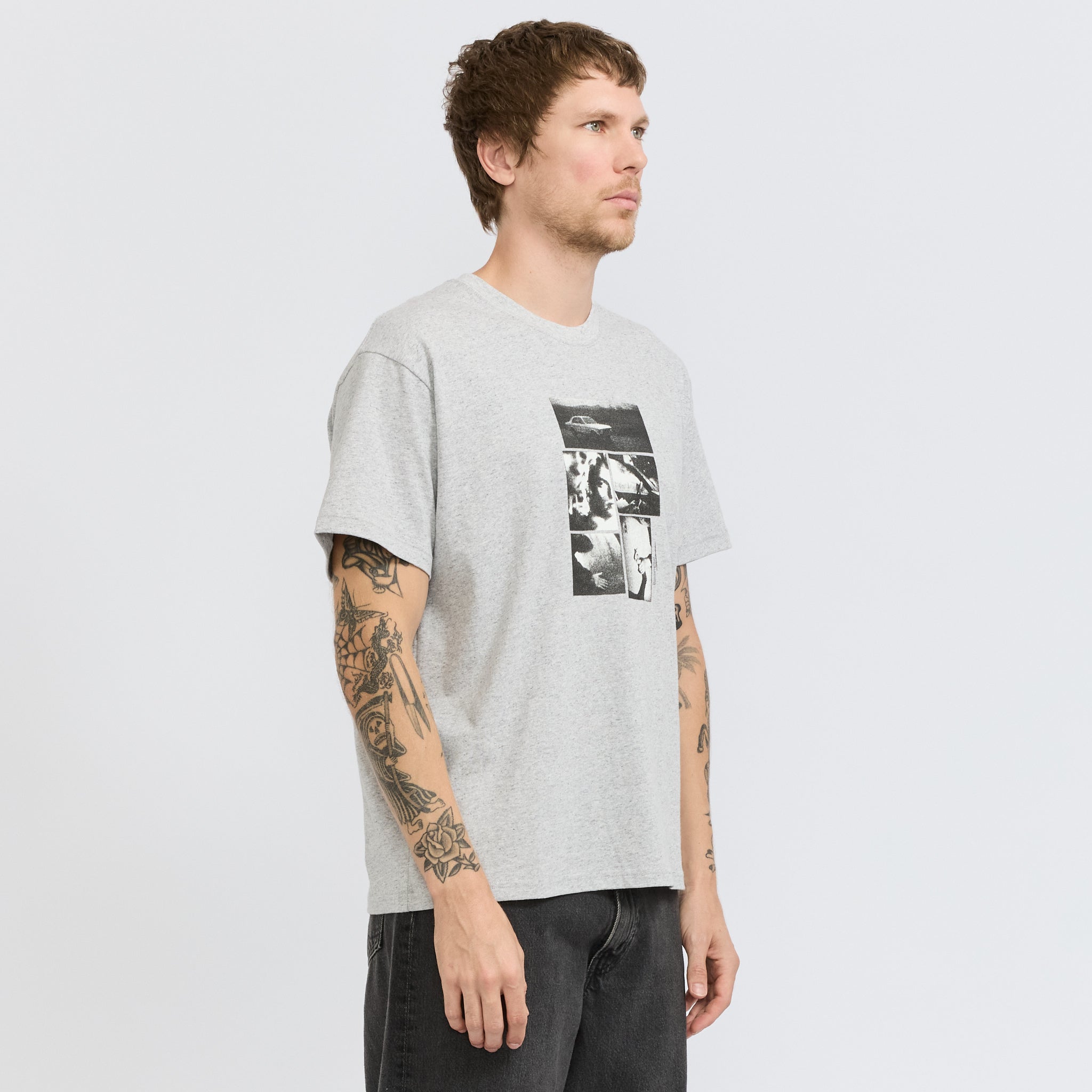 Scenes Tee Heather Grey