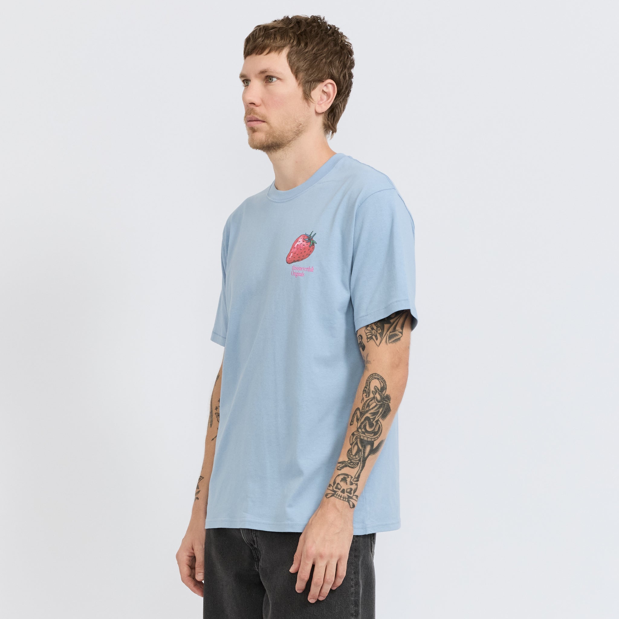 Strawberry Tee Lavender Grey