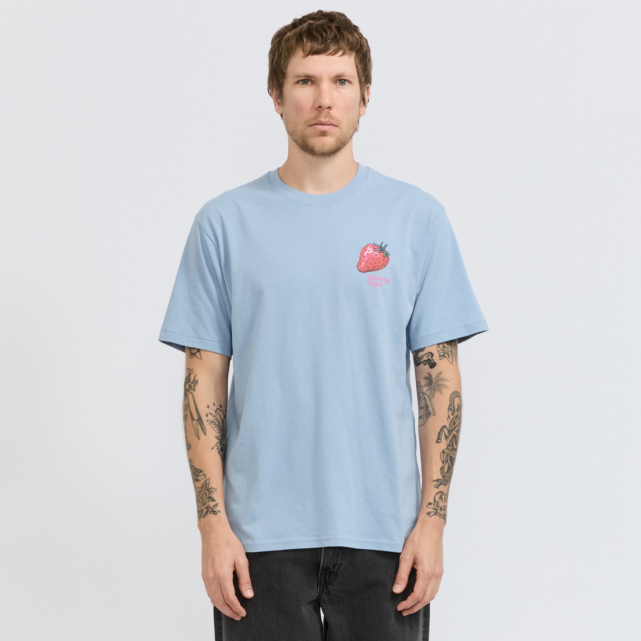 Strawberry Tee Lavender Grey