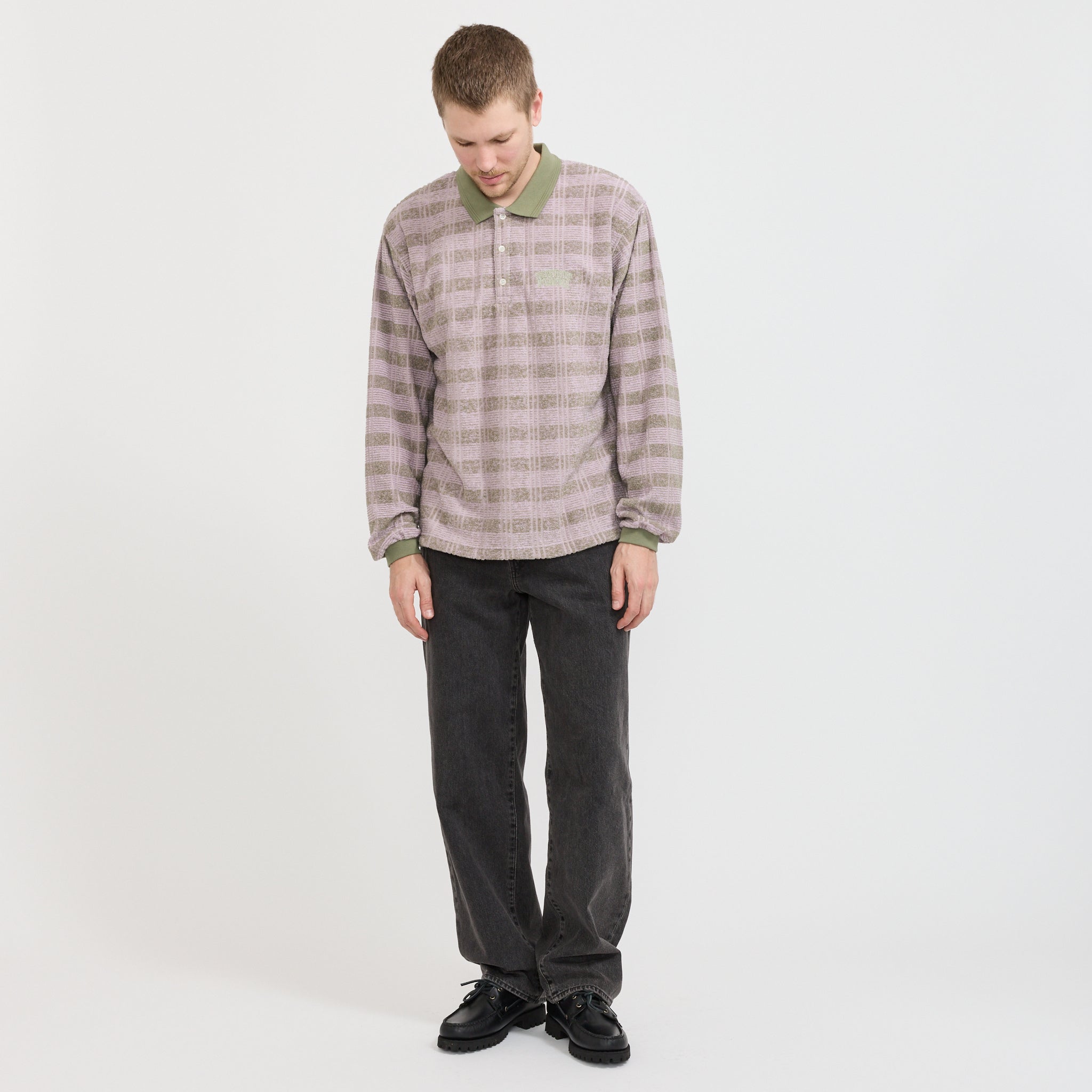 thisisneverthat | Striped Rugby L/S Top Light Olive | Maplestore