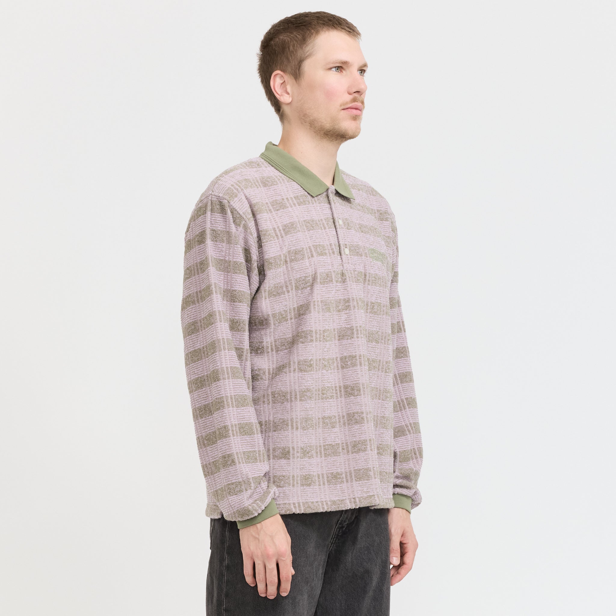 thisisneverthat | Striped Rugby L/S Top Light Olive | Maplestore