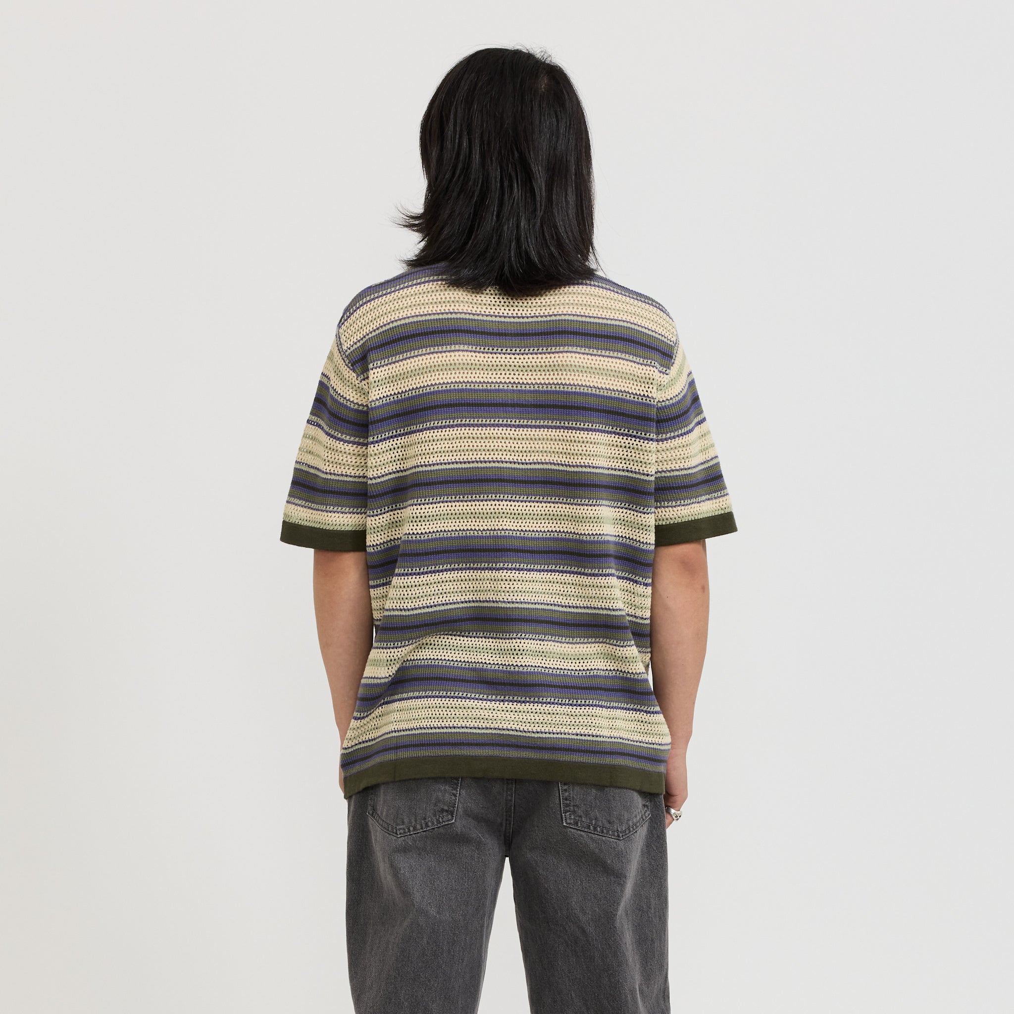 thisisneverthat | Stripe S/S Knit Polo Ivory | Maplestore