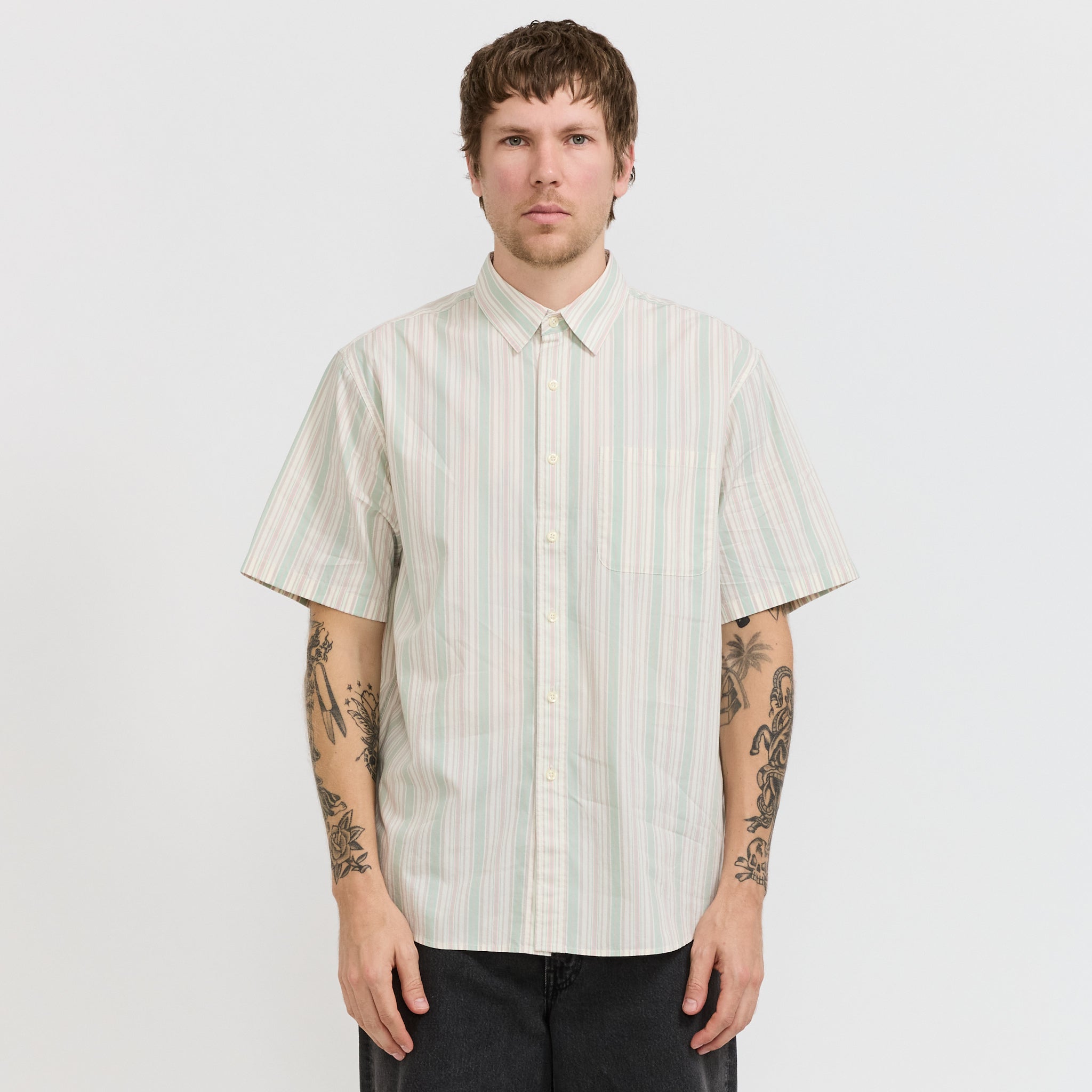 Striped S/S Shirt Green