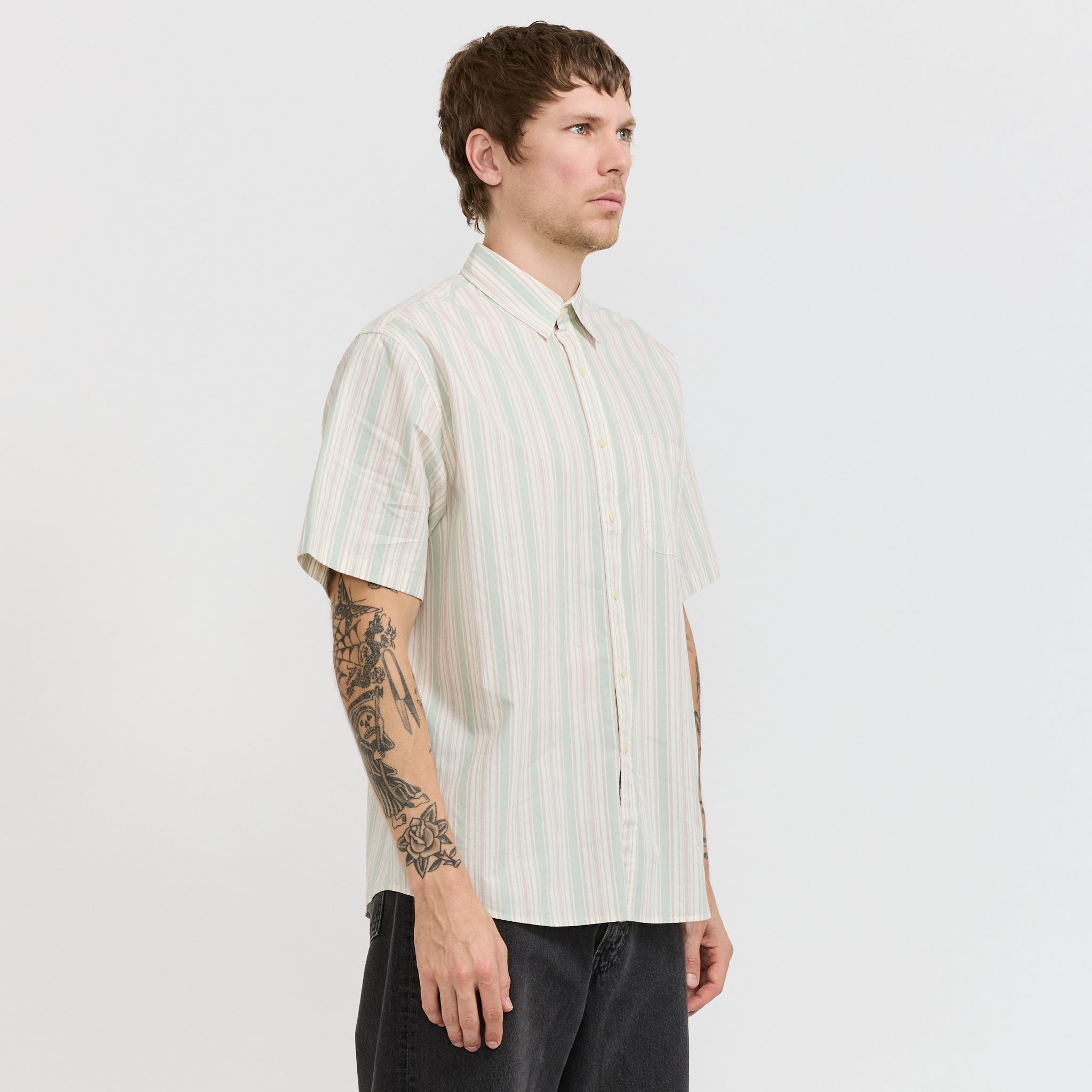 Striped S/S Shirt Green