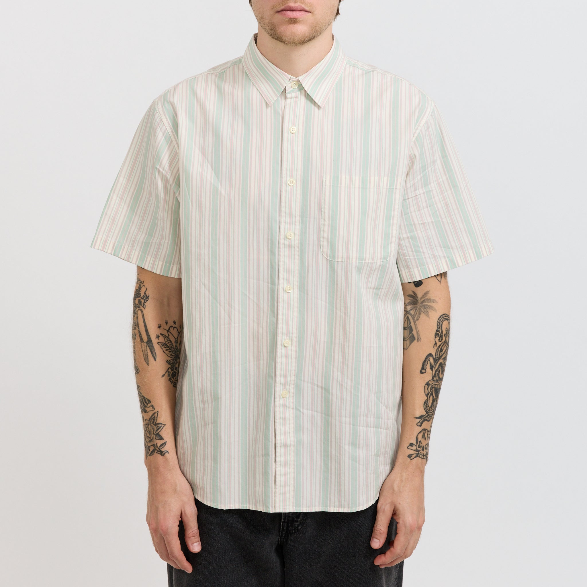 Striped S/S Shirt Green