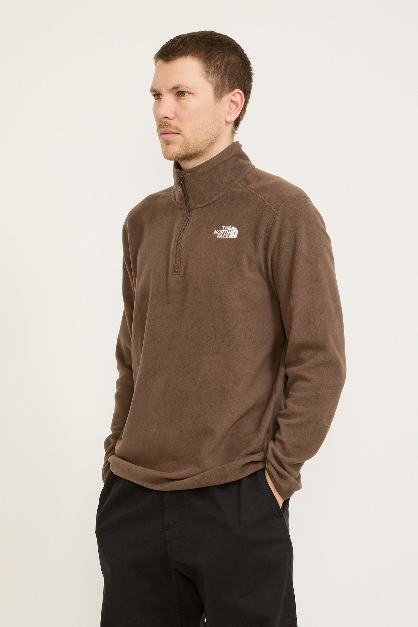 The North Face | 100 Glacier Quarter Zip Fleece Smokey Brown | Maplestore