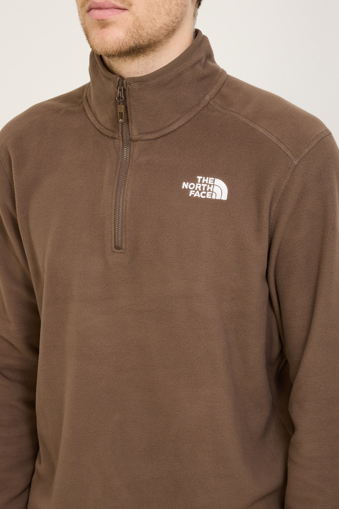 The North Face | 100 Glacier Quarter Zip Fleece Smokey Brown | Maplestore