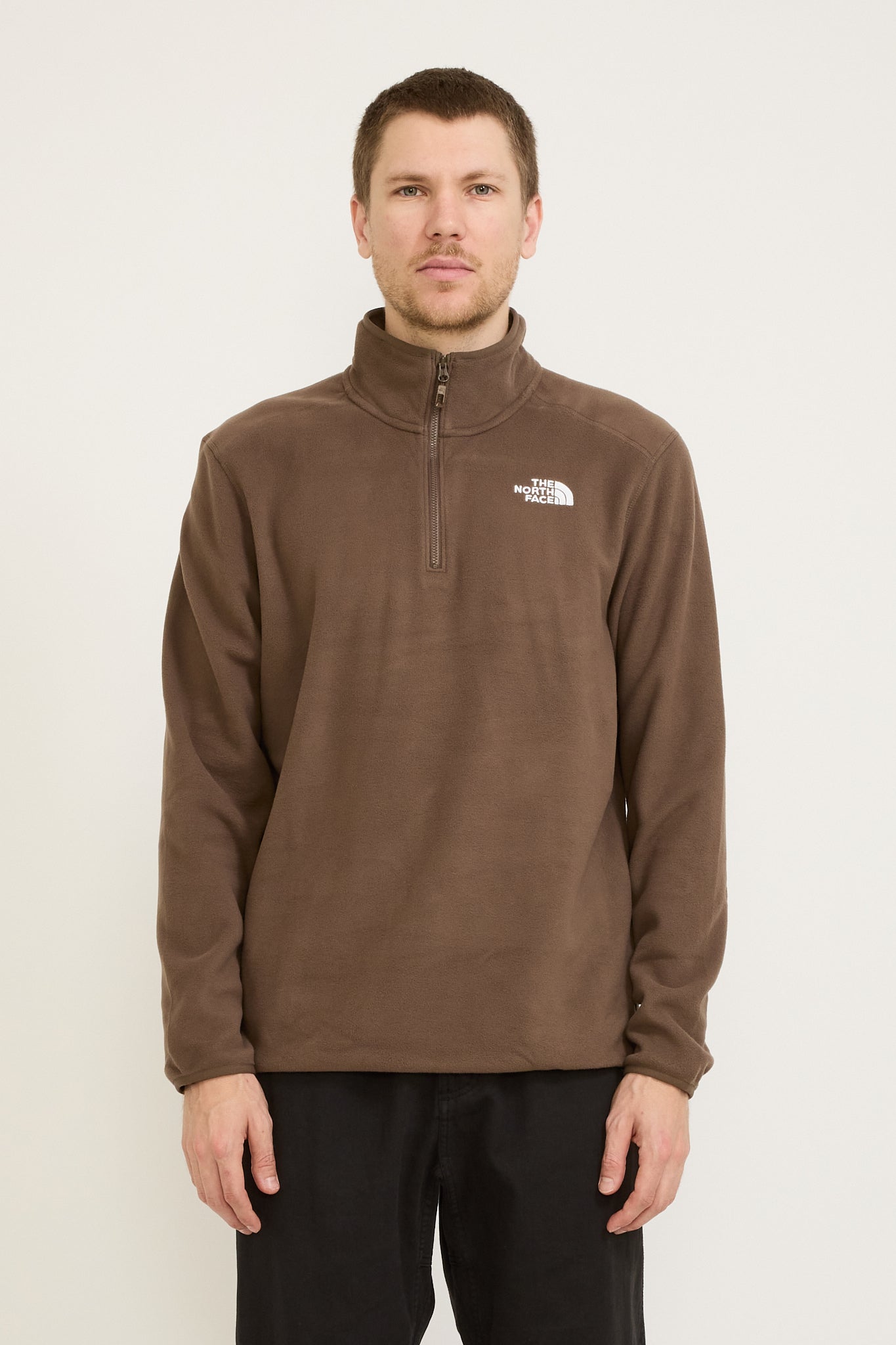 The North Face | 100 Glacier Quarter Zip Fleece Smokey Brown | Maplestore