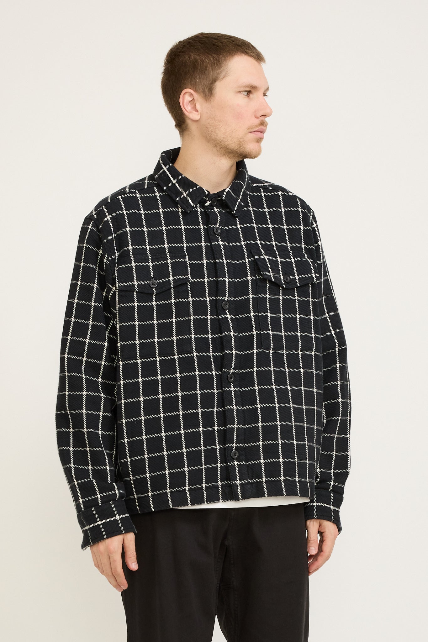 The North Face | Valley Twill Utility Shacket Black Grid | Maplestore