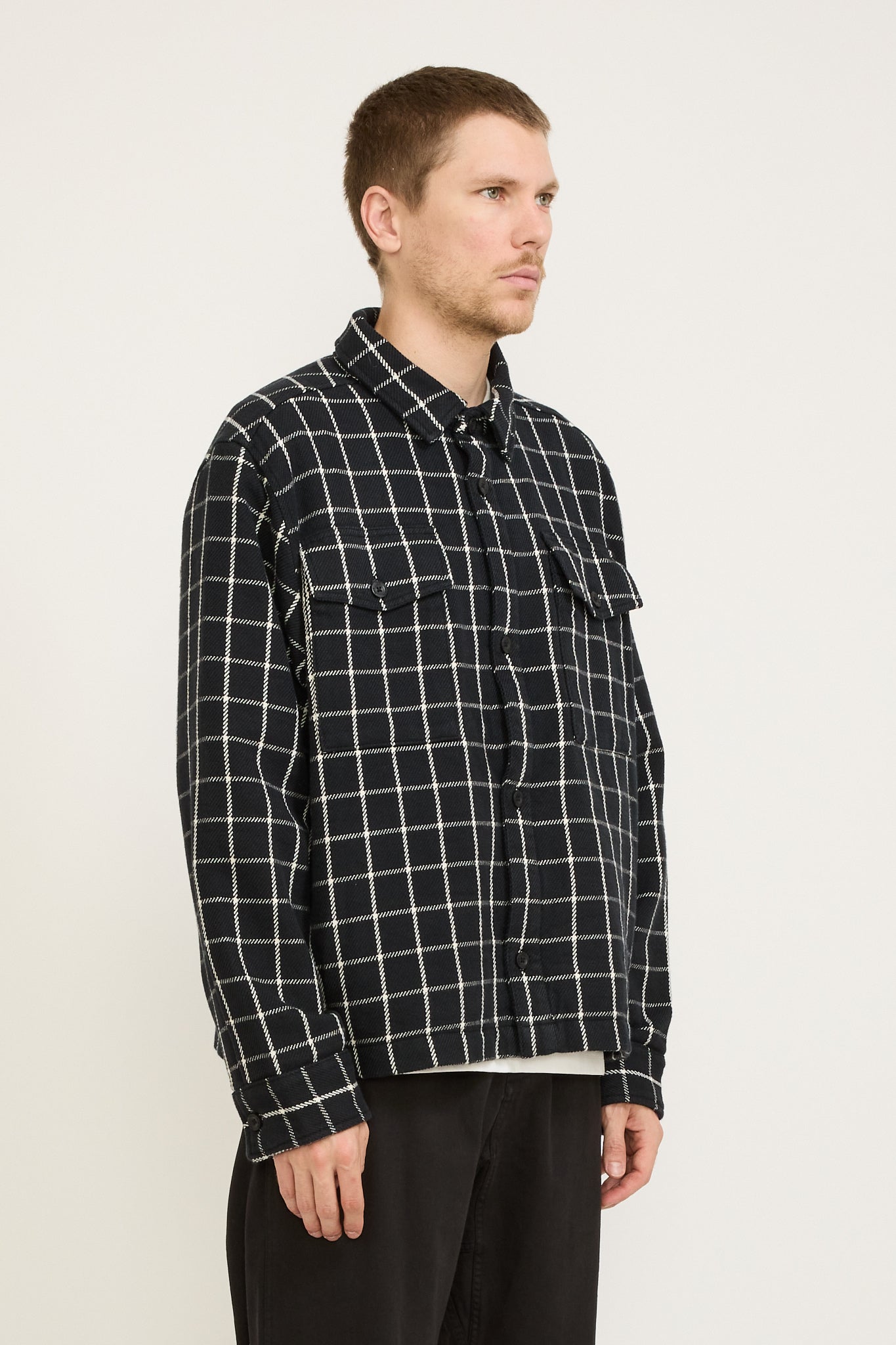 The North Face | Valley Twill Utility Shacket Black Grid | Maplestore