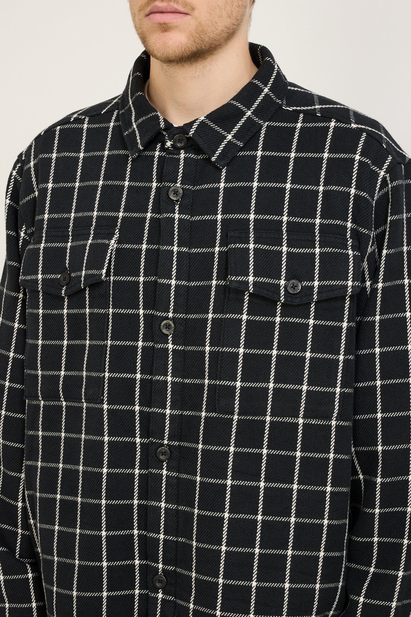The North Face | Valley Twill Utility Shacket Black Grid | Maplestore