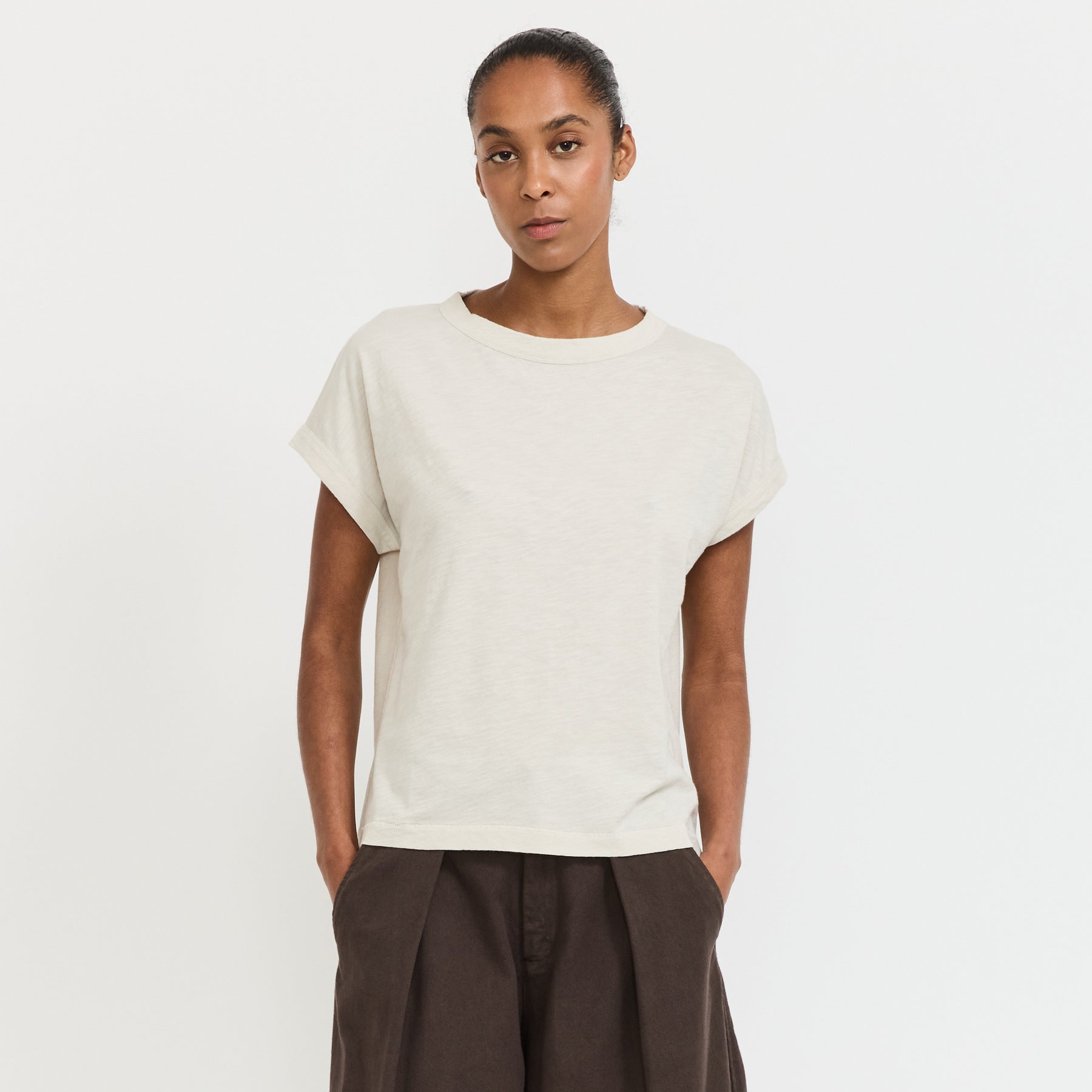 Alda Organic Cotton Easy Tee | Pebble