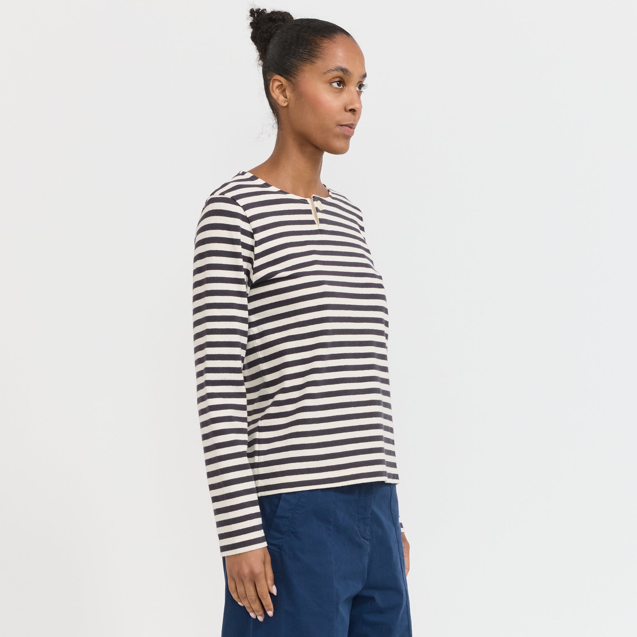 Toast | Chef Stripe Jersey Tee Slate/Vintage White | Maplestore