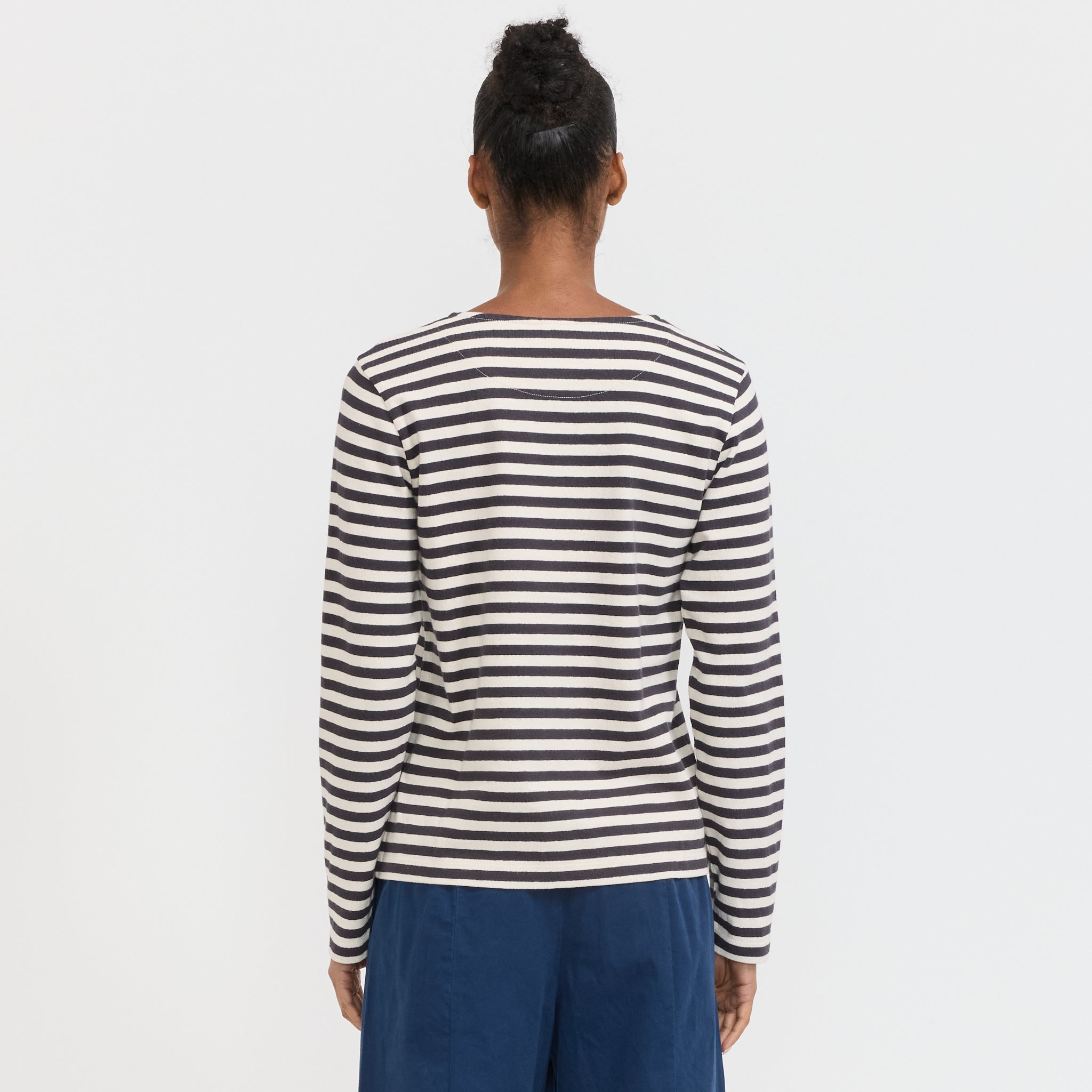 Toast | Chef Stripe Jersey Tee Slate/Vintage White | Maplestore