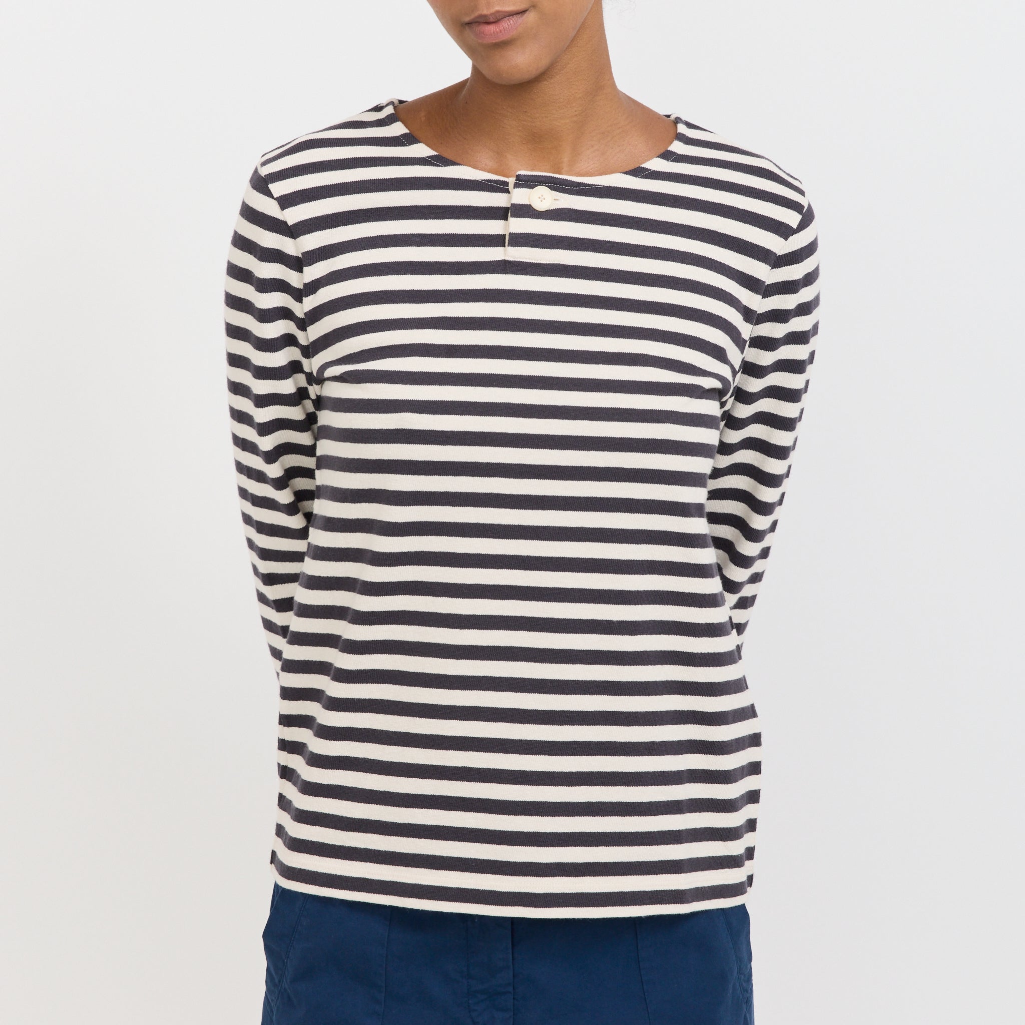 Toast | Chef Stripe Jersey Tee Slate/Vintage White | Maplestore