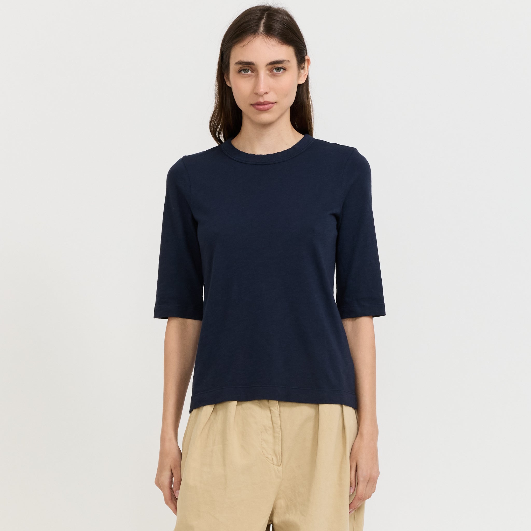 Cleo Garment Dyed Cotton Tee Indigo