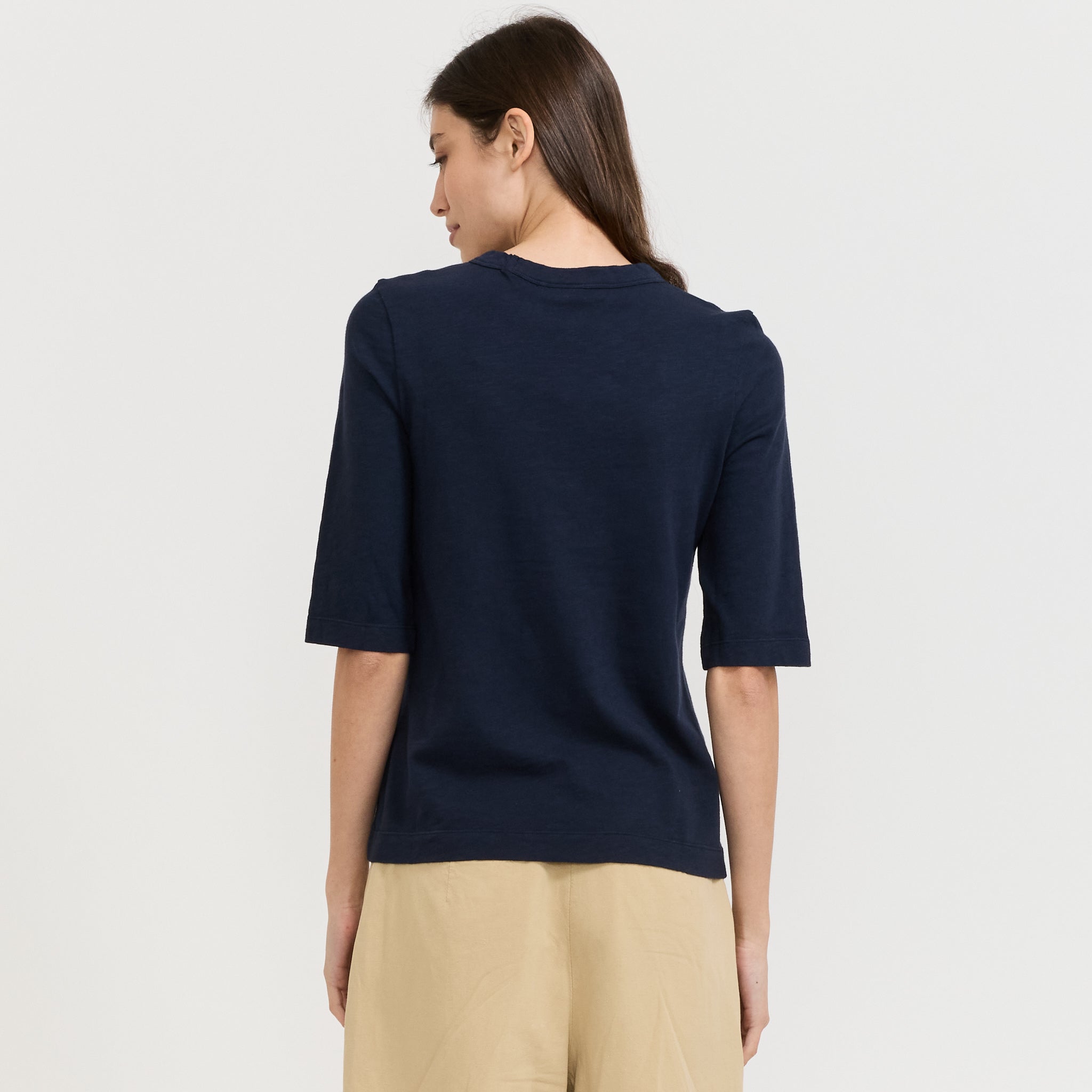 Cleo Garment Dyed Cotton Tee Indigo