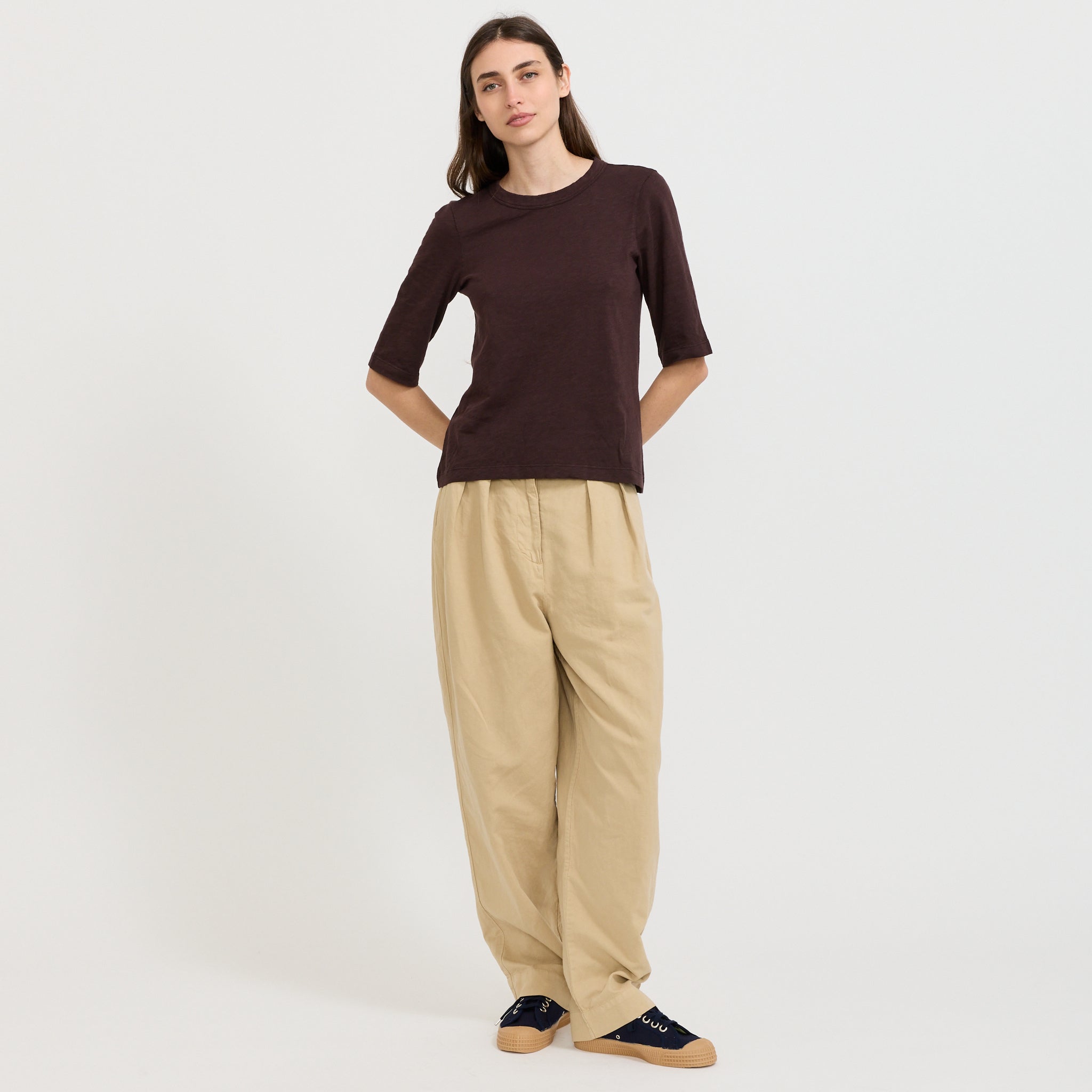 Cleo Garment Dyed Cotton Tee Rich Earth
