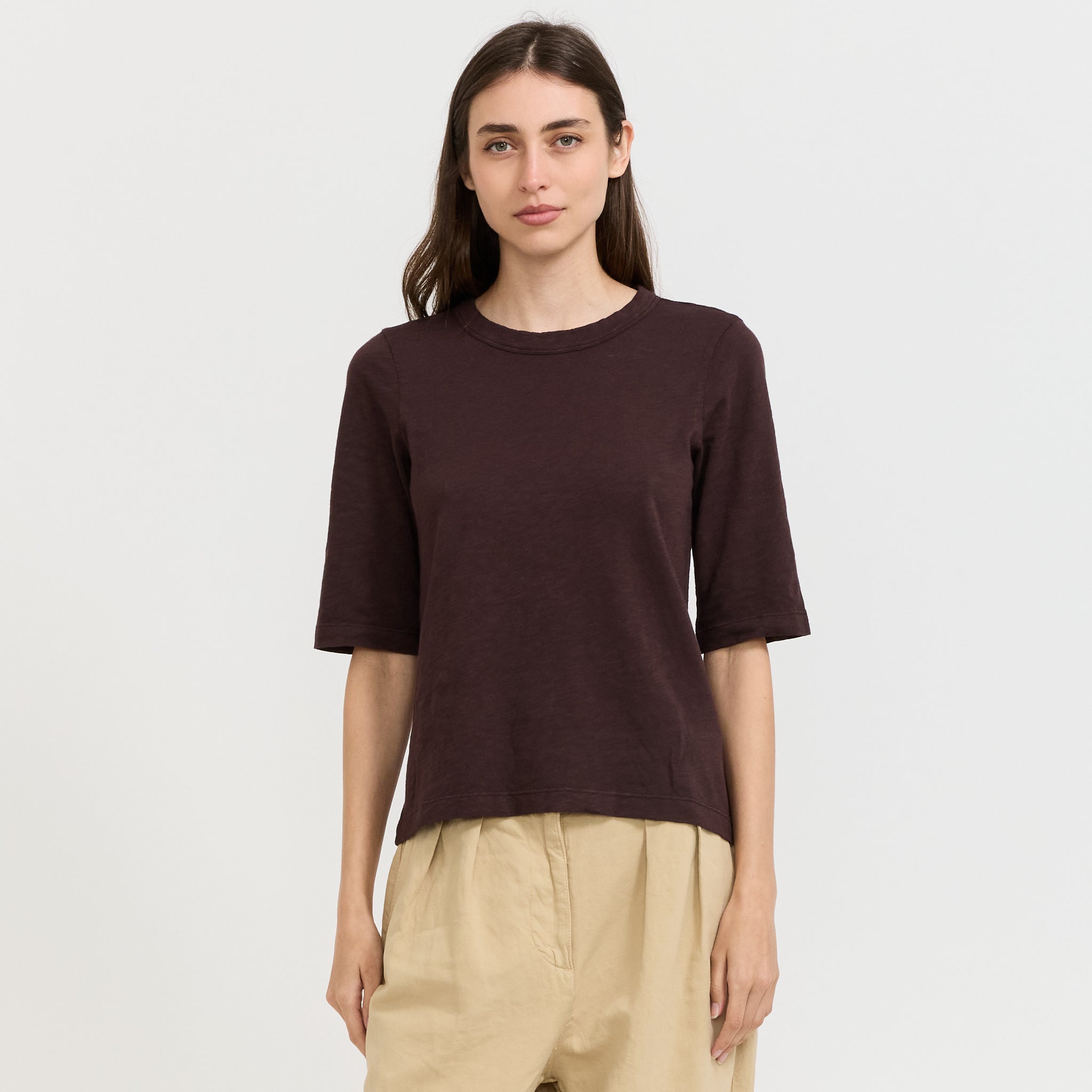 Cleo Garment Dyed Cotton Tee Rich Earth