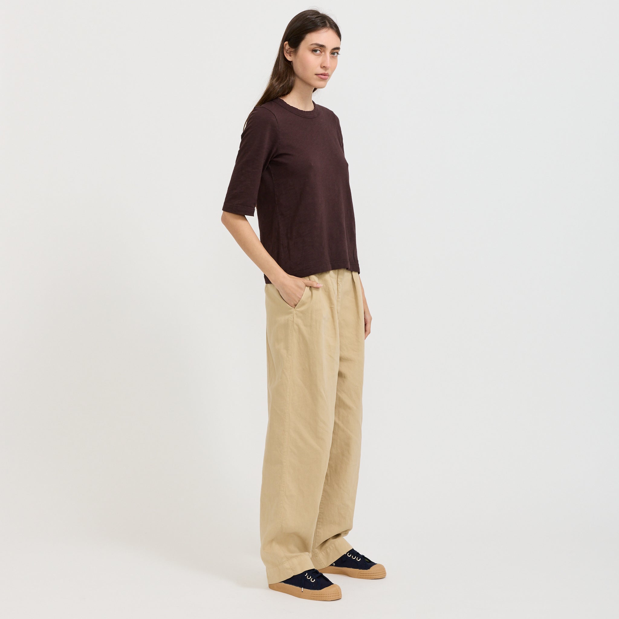 Cleo Garment Dyed Cotton Tee Rich Earth