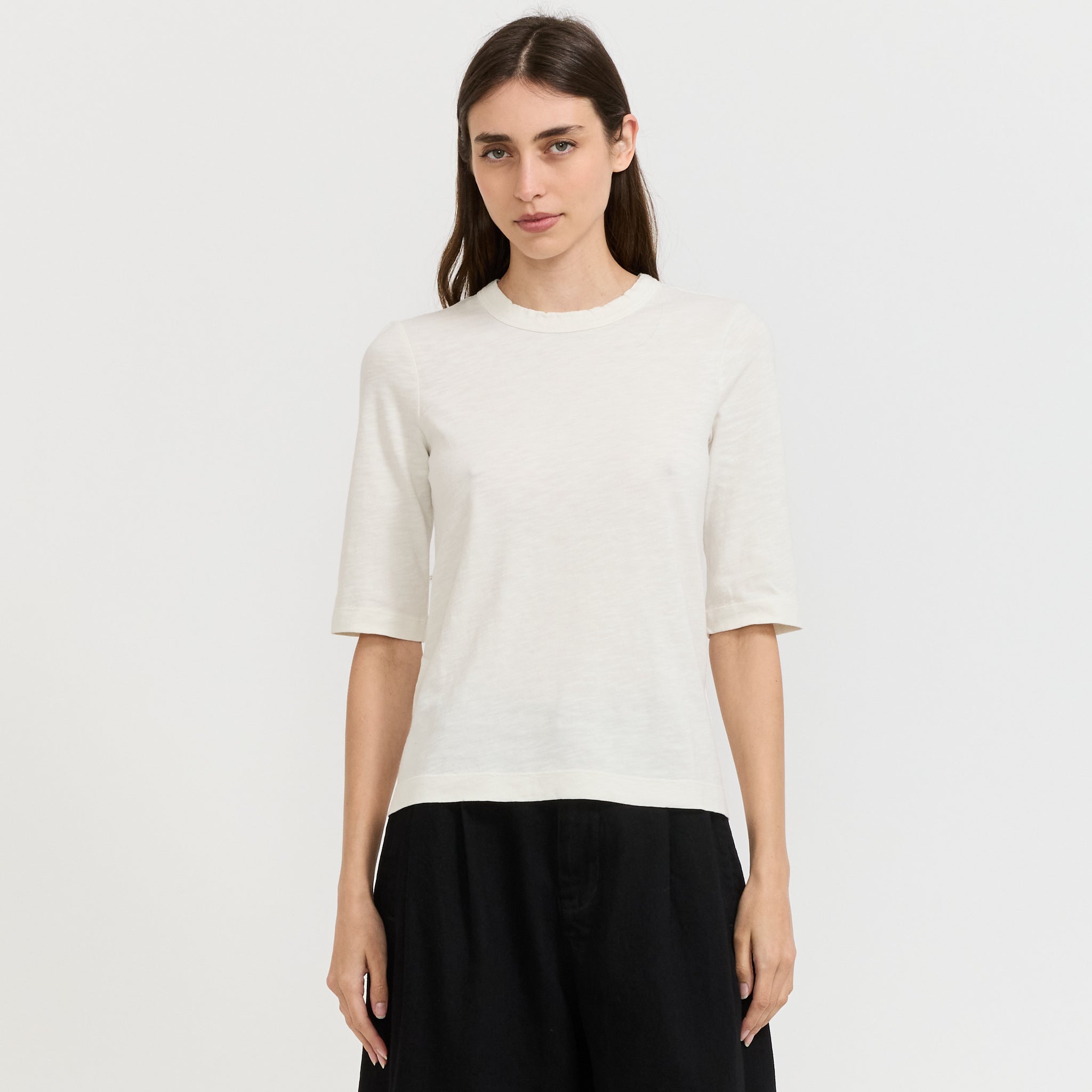 Cleo Garment Dyed Cotton Tee Chalk