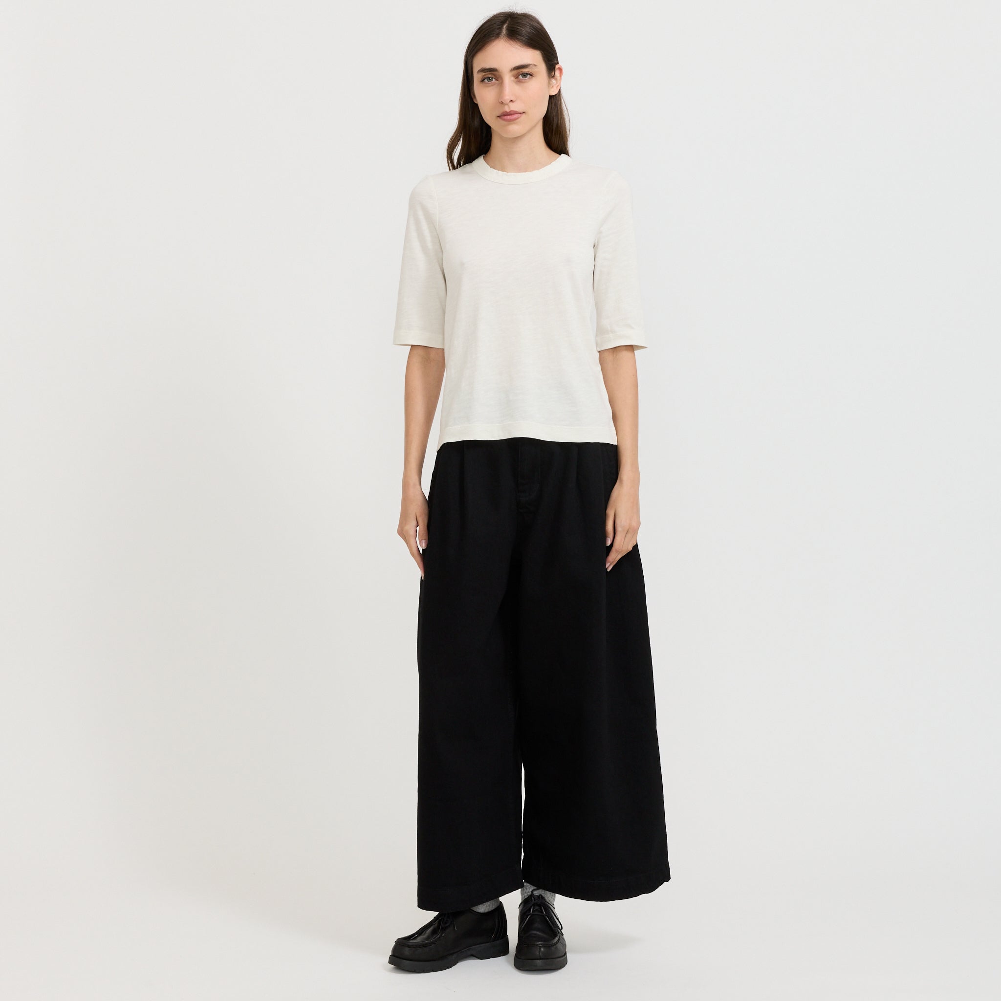 Cleo Garment Dyed Cotton Tee Chalk