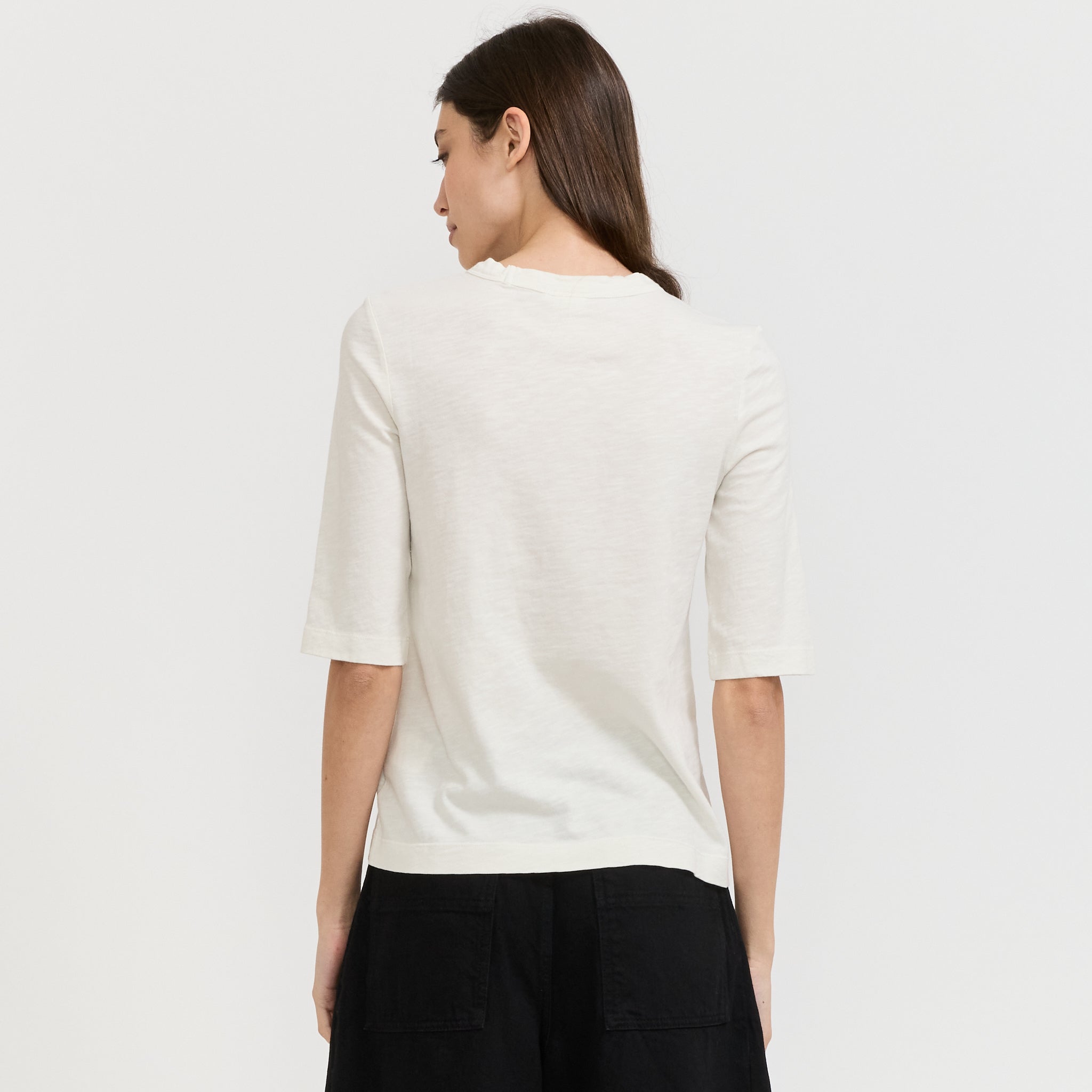 Cleo Garment Dyed Cotton Tee Chalk