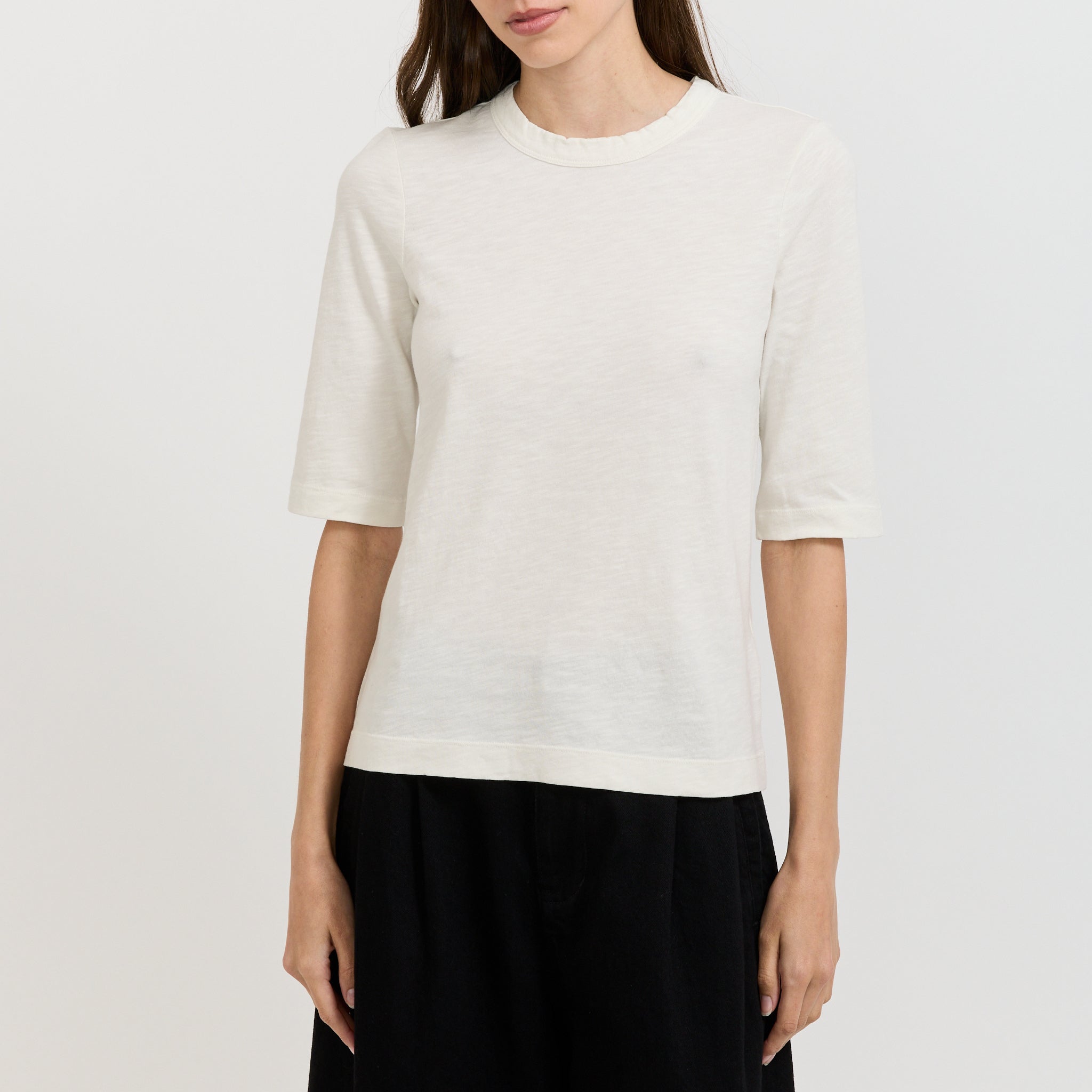 Cleo Garment Dyed Cotton Tee Chalk