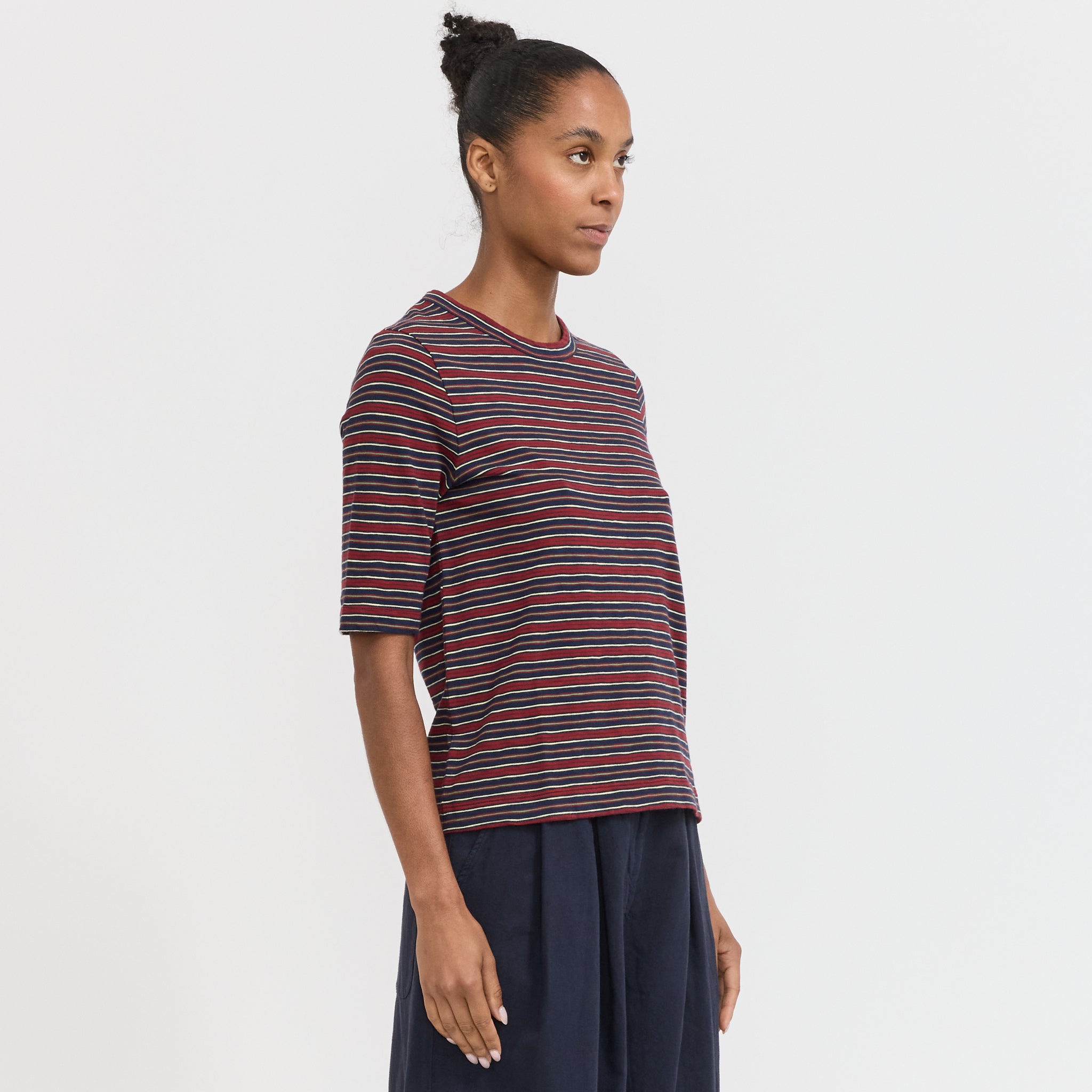 Toast | Cleo Stripe Cotton Tee Provencal Blue/Multi | Maplestore