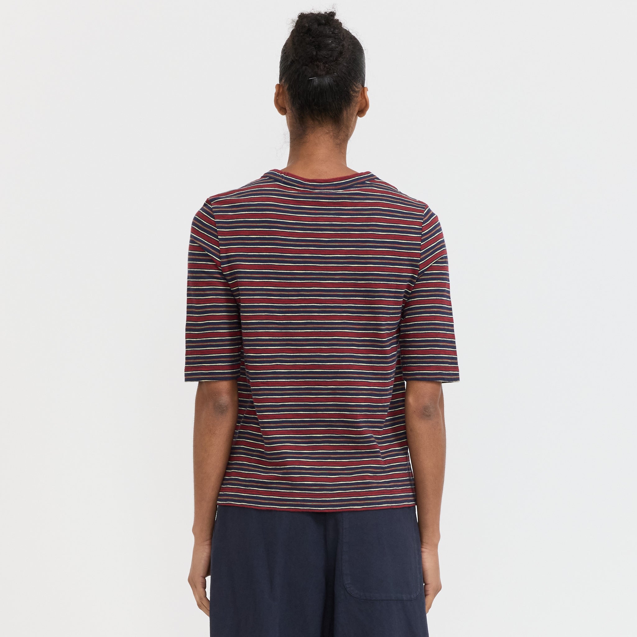 Toast | Cleo Stripe Cotton Tee Provencal Blue/Multi | Maplestore