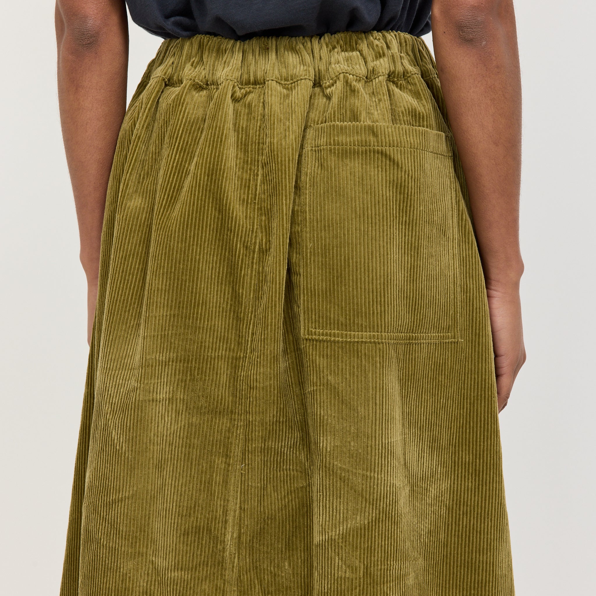 Cord A-Line Skirt Antique Olive