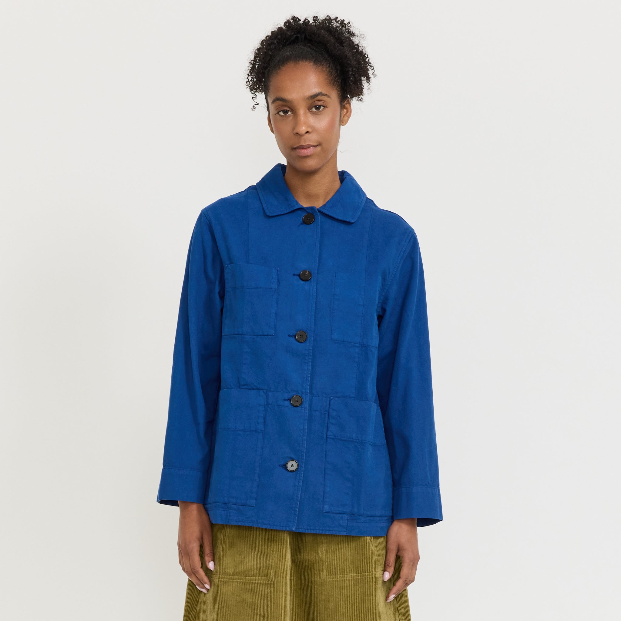 Cotton Canvas Workwear Jacket Cobalt