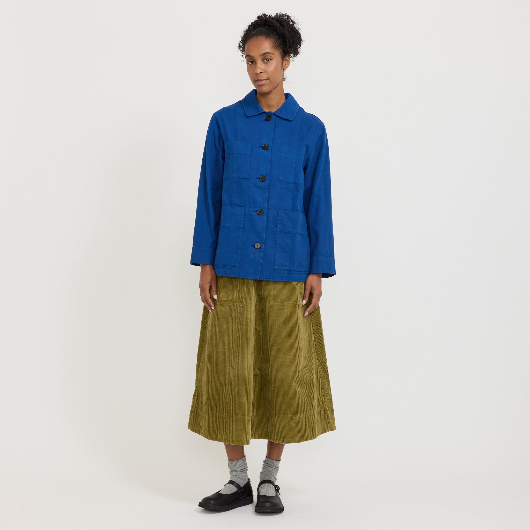 Cotton Canvas Workwear Jacket Cobalt